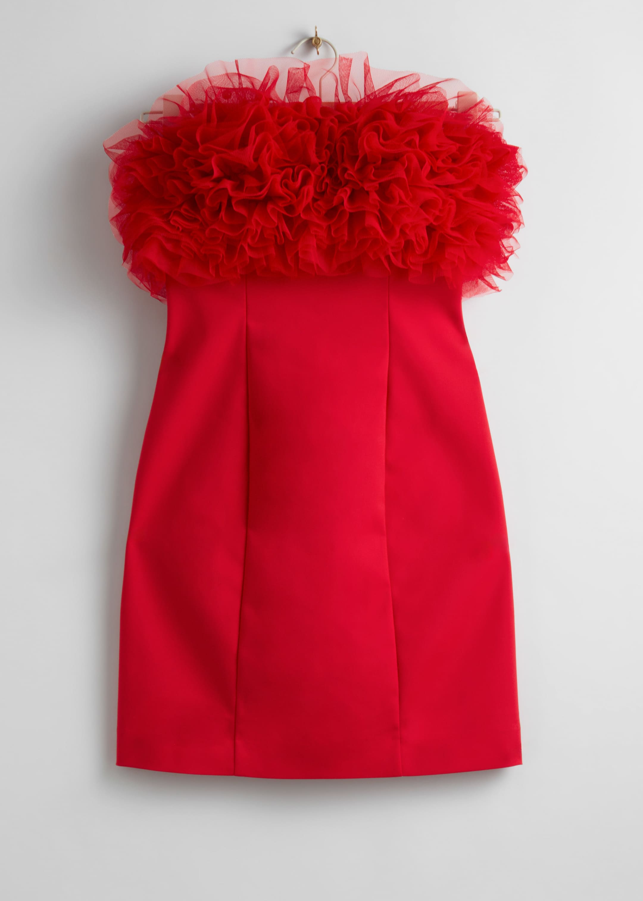 View larger image: Ruffled Tube Mini Dress - Red - Ladies | H&M GB 1