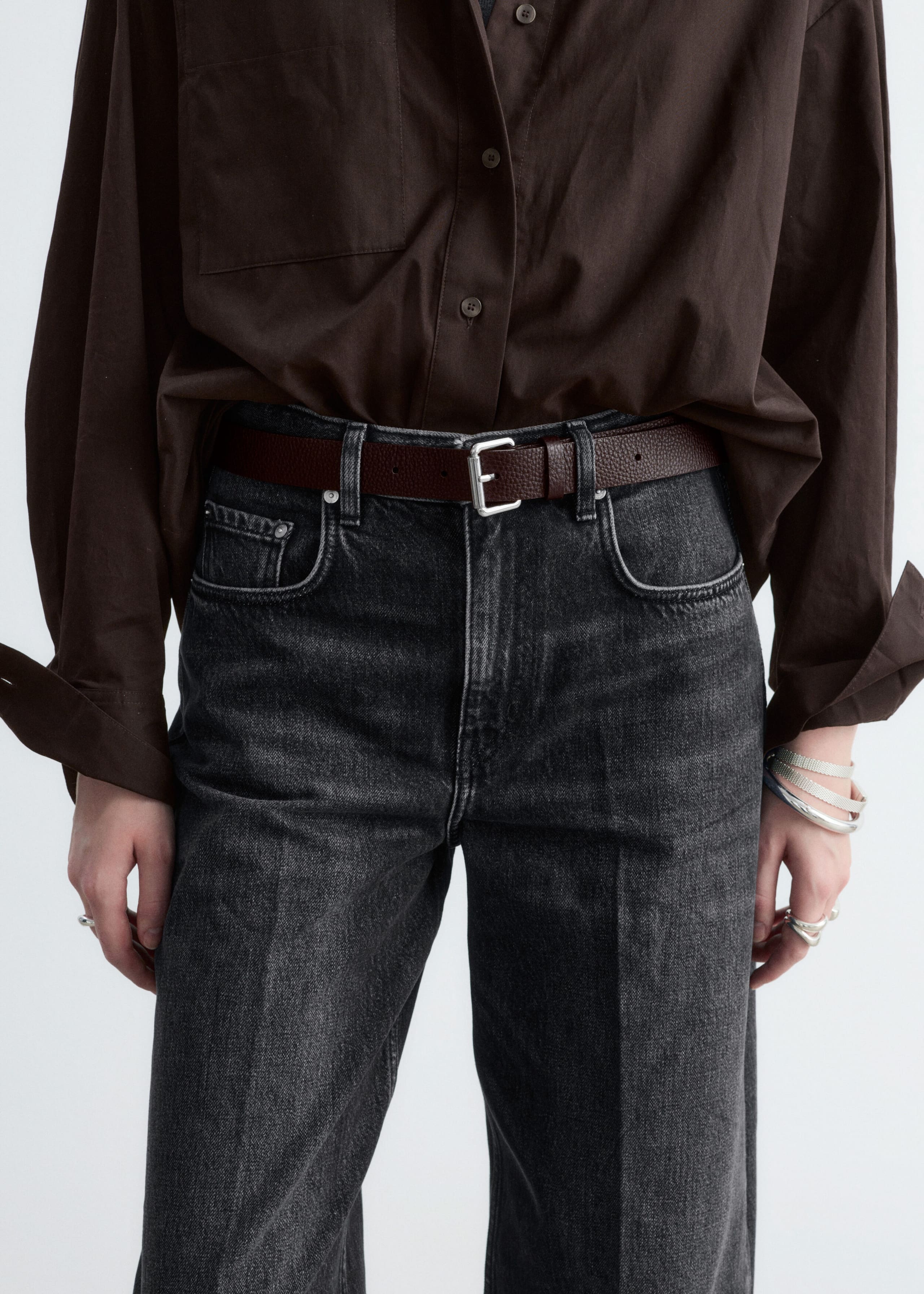 Barrel-Leg Ankle Jeans - Washed Blue - Lookbook