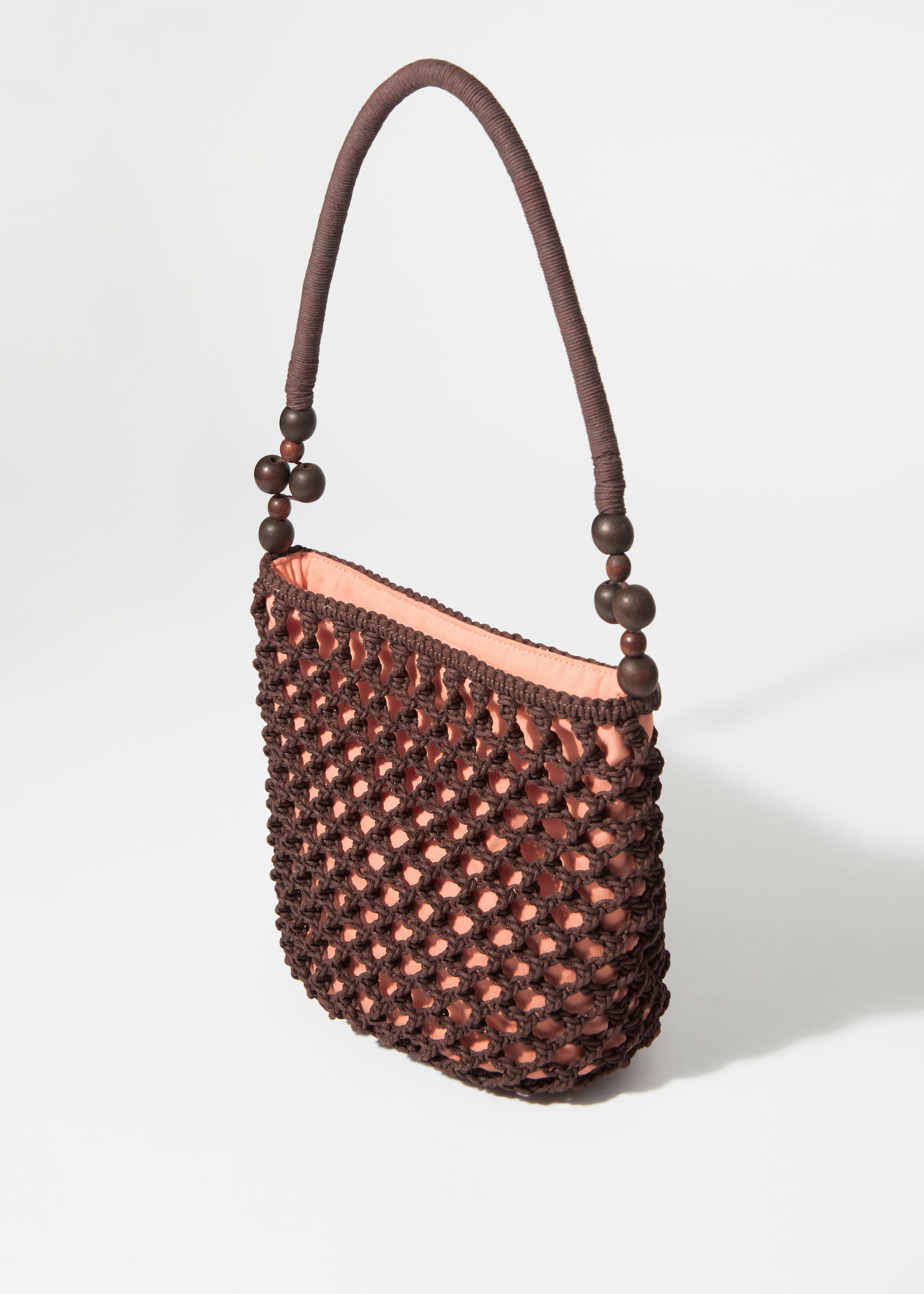Ver imagen más grande: Bolso cubo de ganchillo con cuentas - Marrón oscuro - MUJER | H&M ES 3