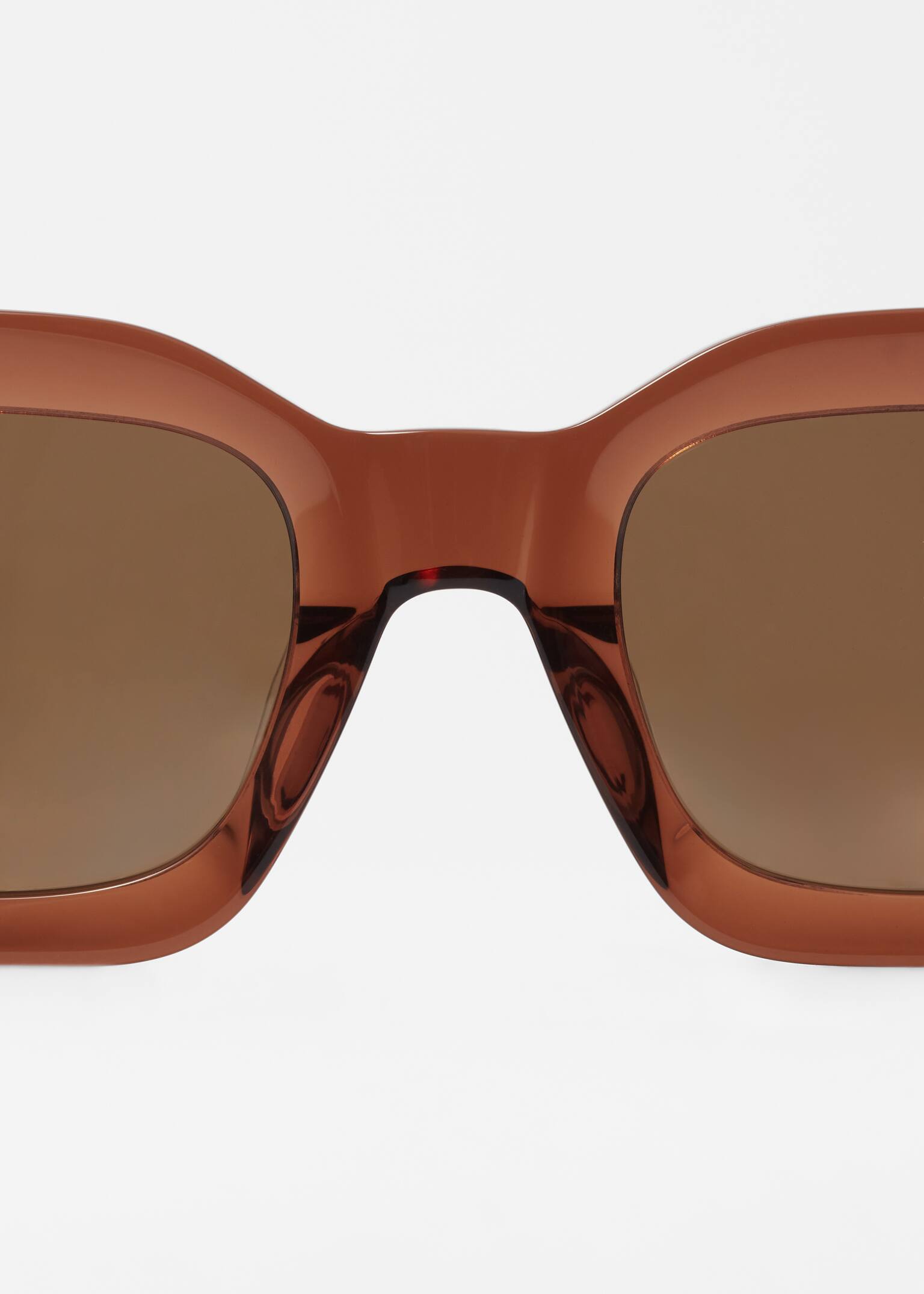 Rectangular-Frame Acetate Sunglasses - Barna/Tortoise - 8