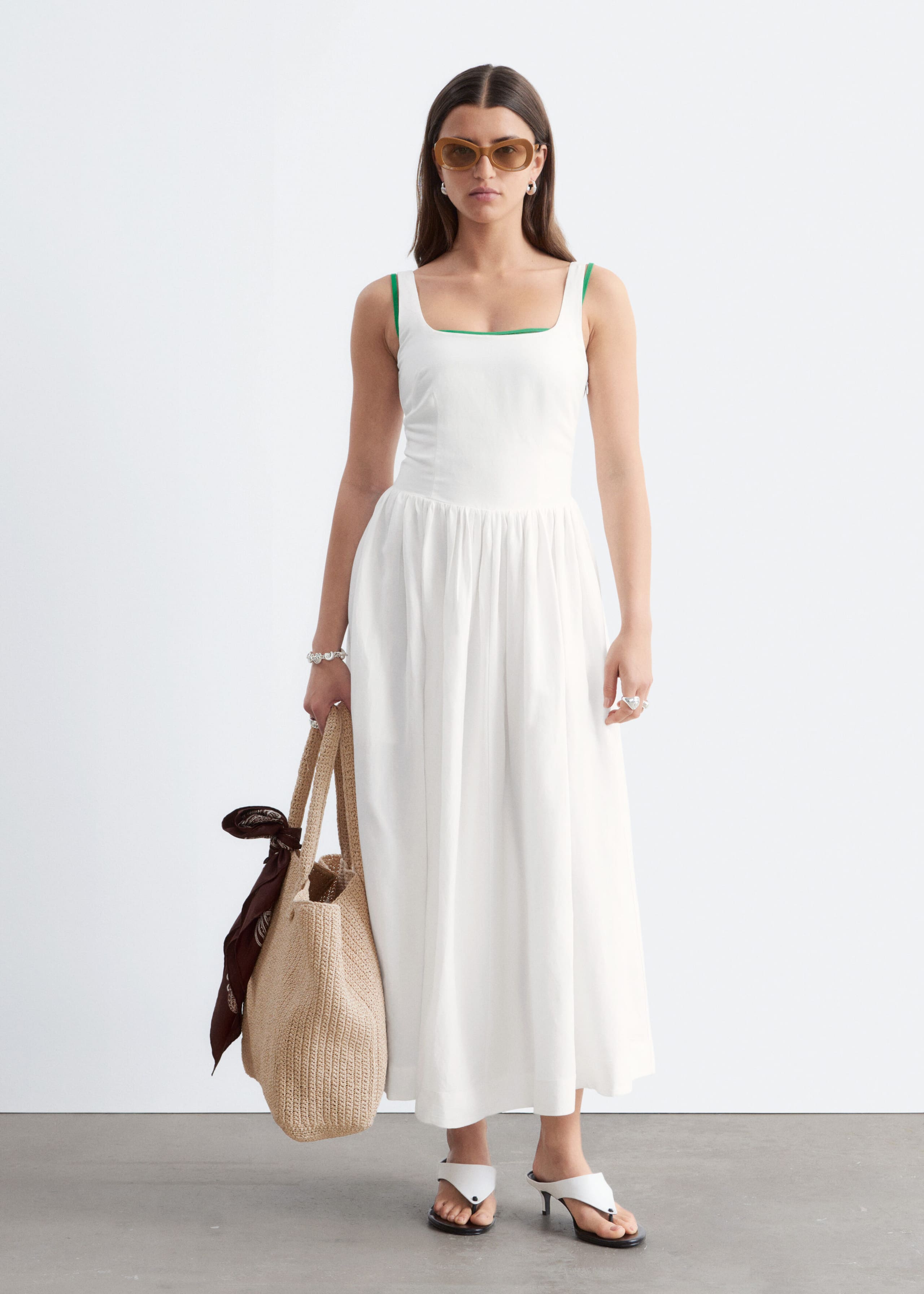Image of Fit-and-Flare Midi Dress