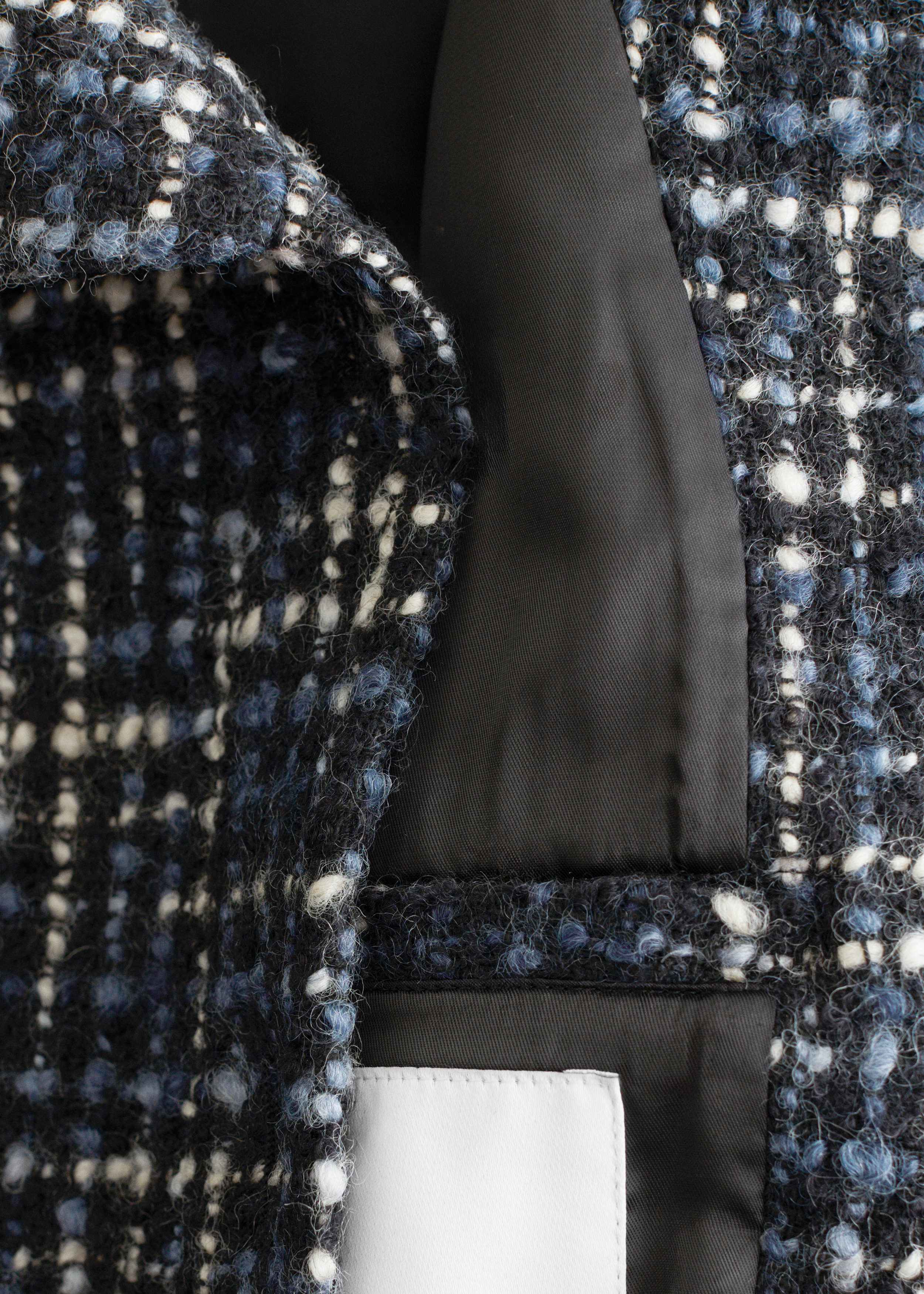 Cropped Wool Jacket - Black/Blue - Jackets | & Other Stories US