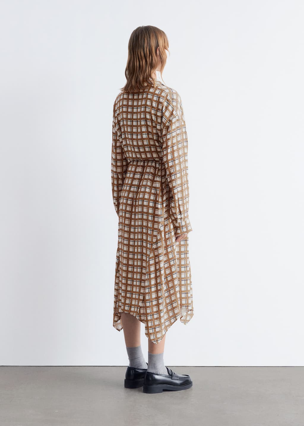 Image of Midi-Hemdblusenkleid mit Bindedetail