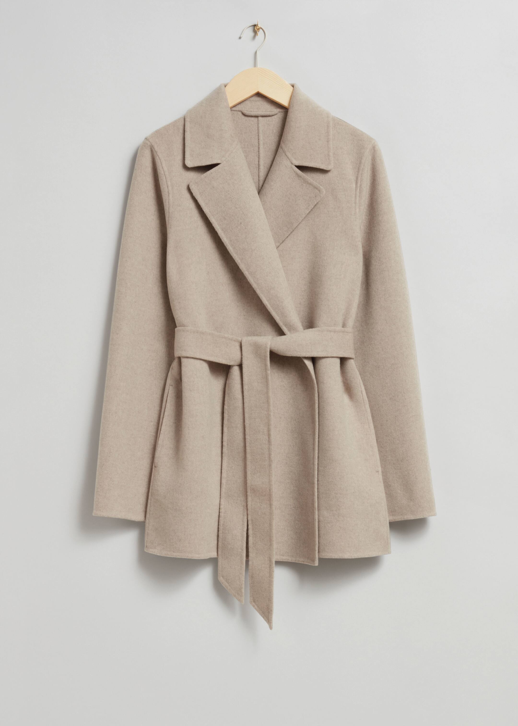 Agrandir l'image: Manteau court ceinturé en laine - Taupe - FEMME | H&M CH 1