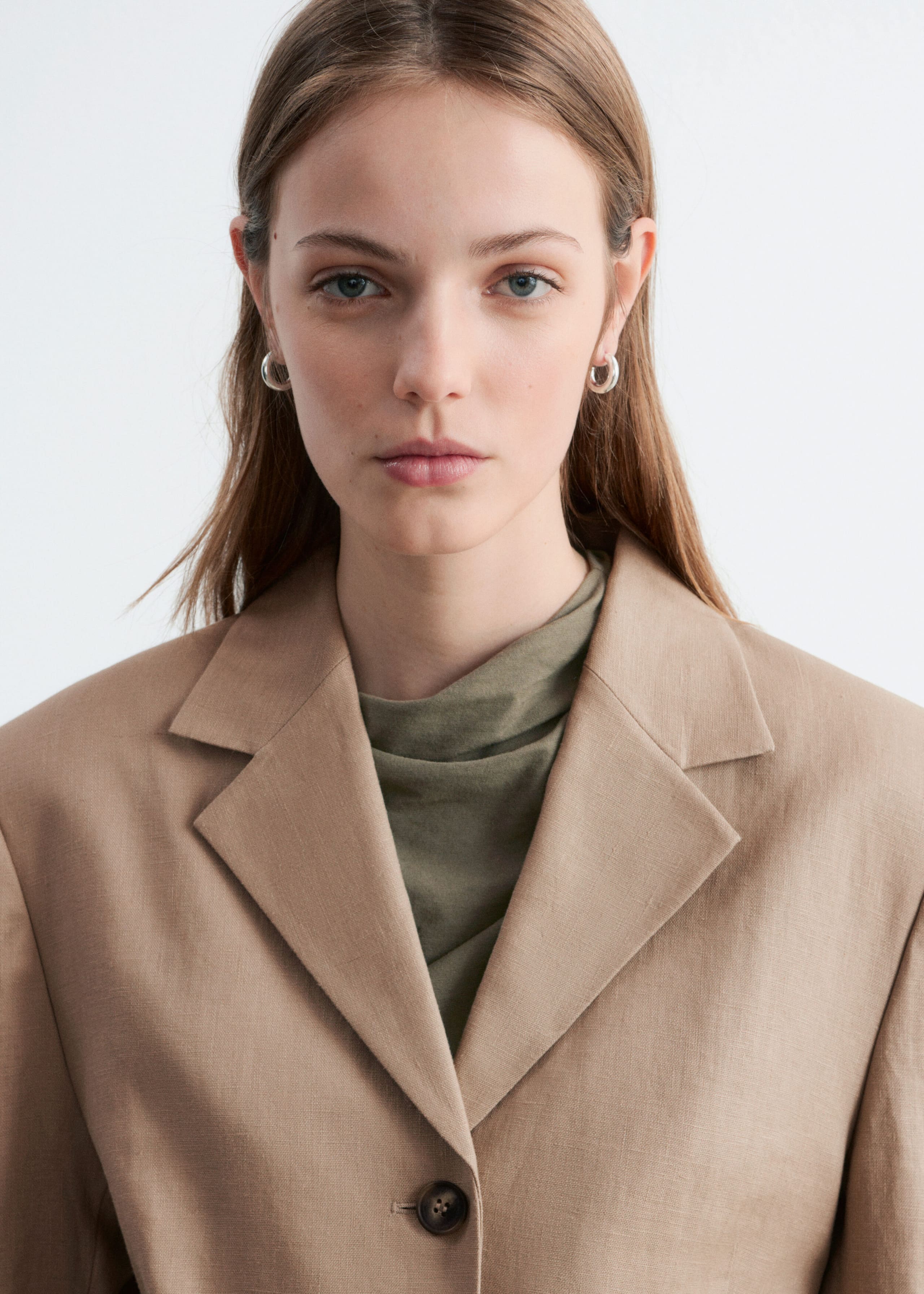 Image of Schmal zulaufender Leinenblazer