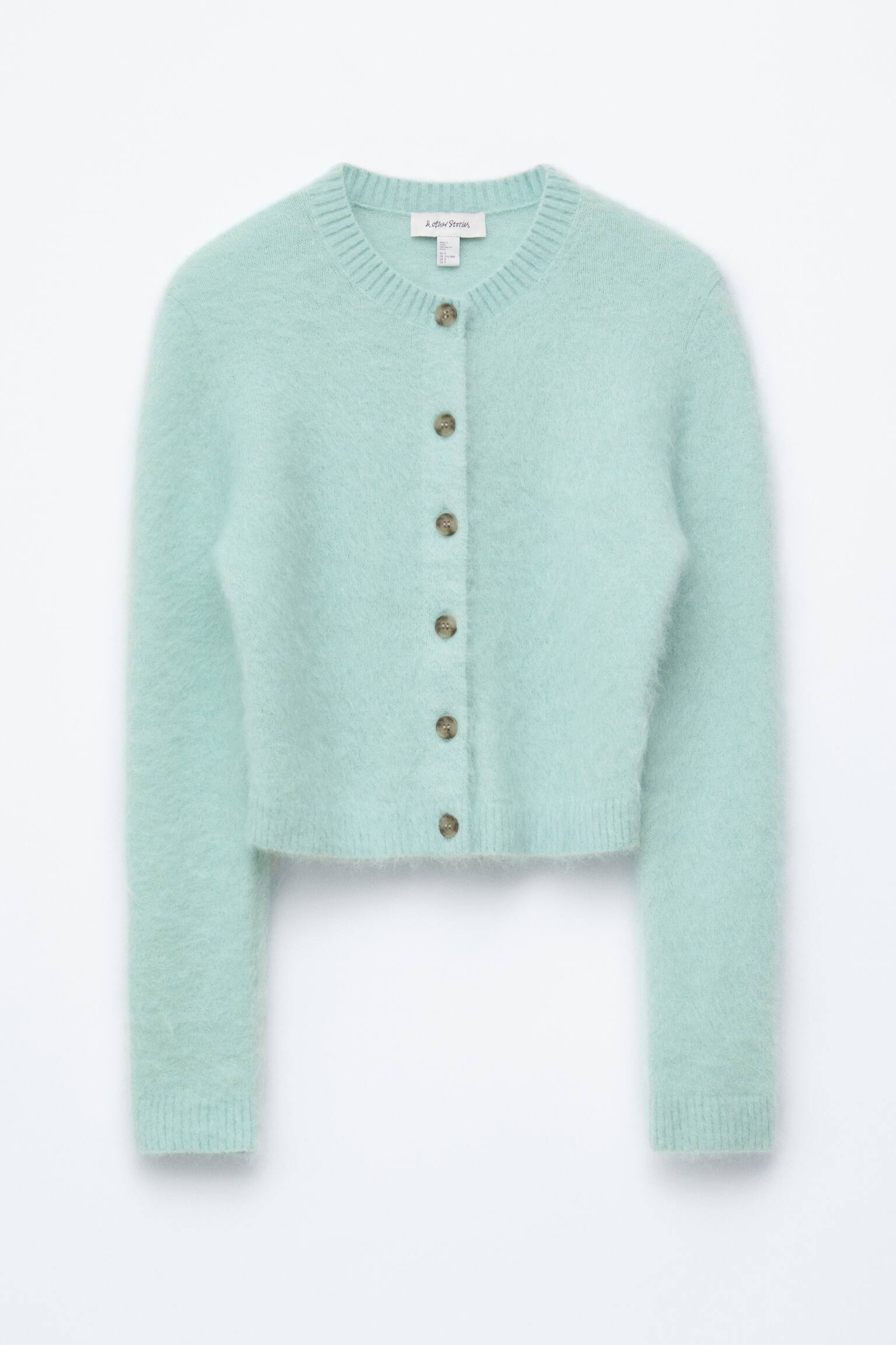 Kardigan z domieszką szczotkowanego moheru - Jasnoturkusowy/Brzoskwiniowy/Kamelowy/Czarny - 2