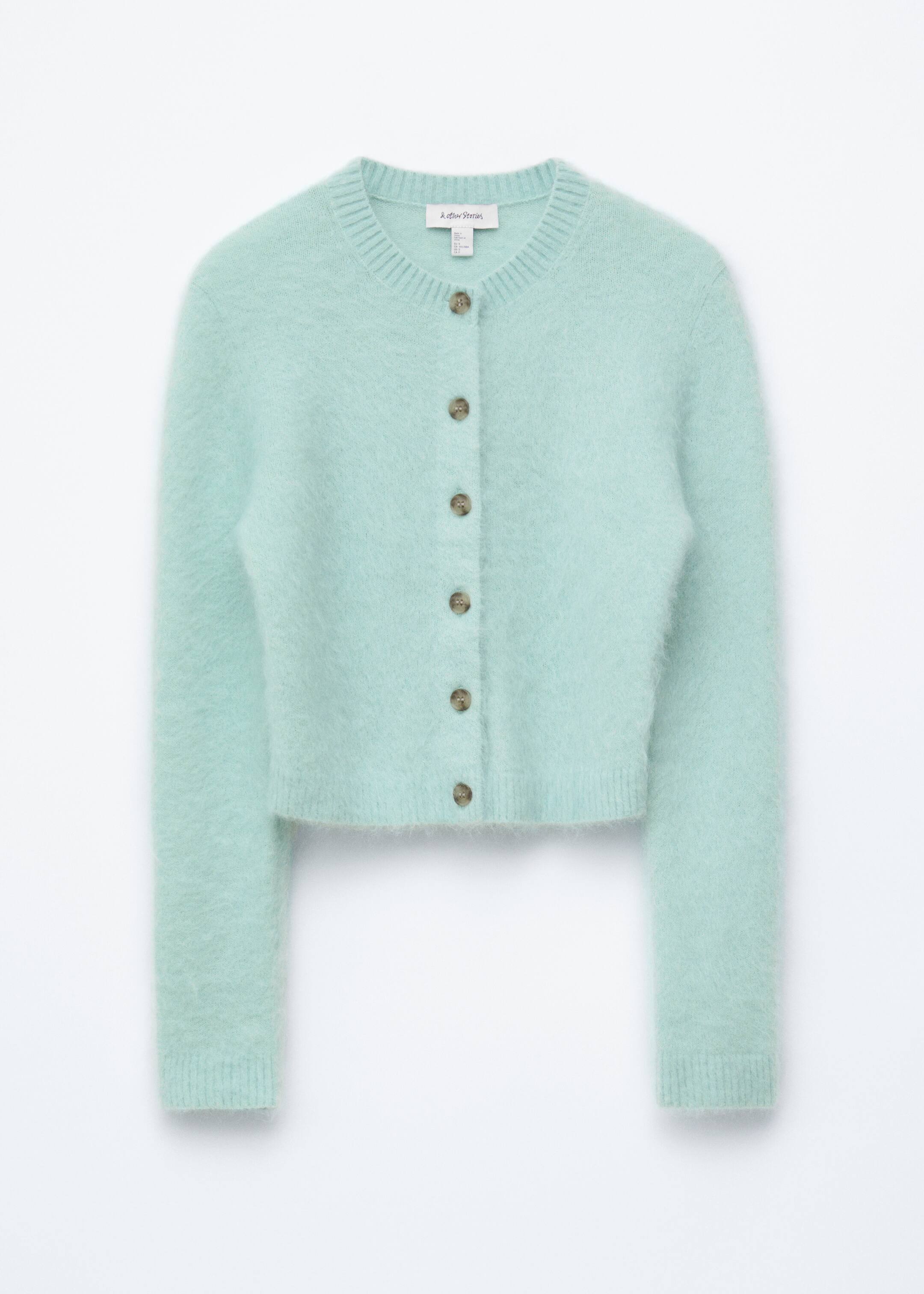 Visa större bild: Borstad kofta i mohairblandning - Ljusturkos - DAM | H&M SE 1