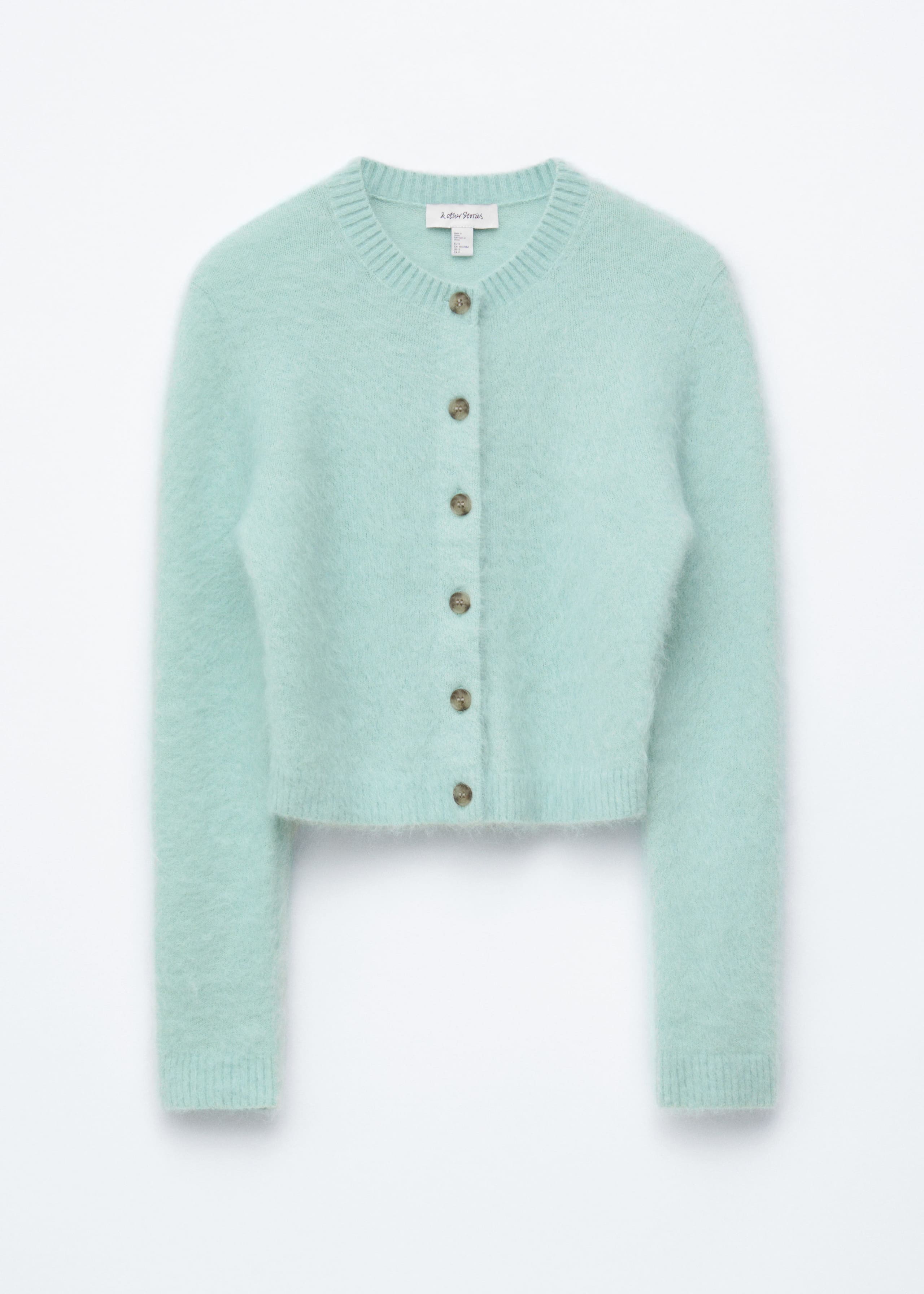 Image of Mohair-Blend Brushed Cardigan