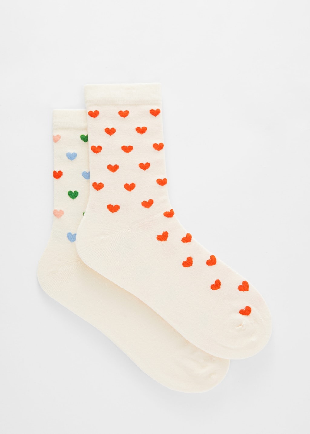 2-Pack Heart Socks - White - Still Life