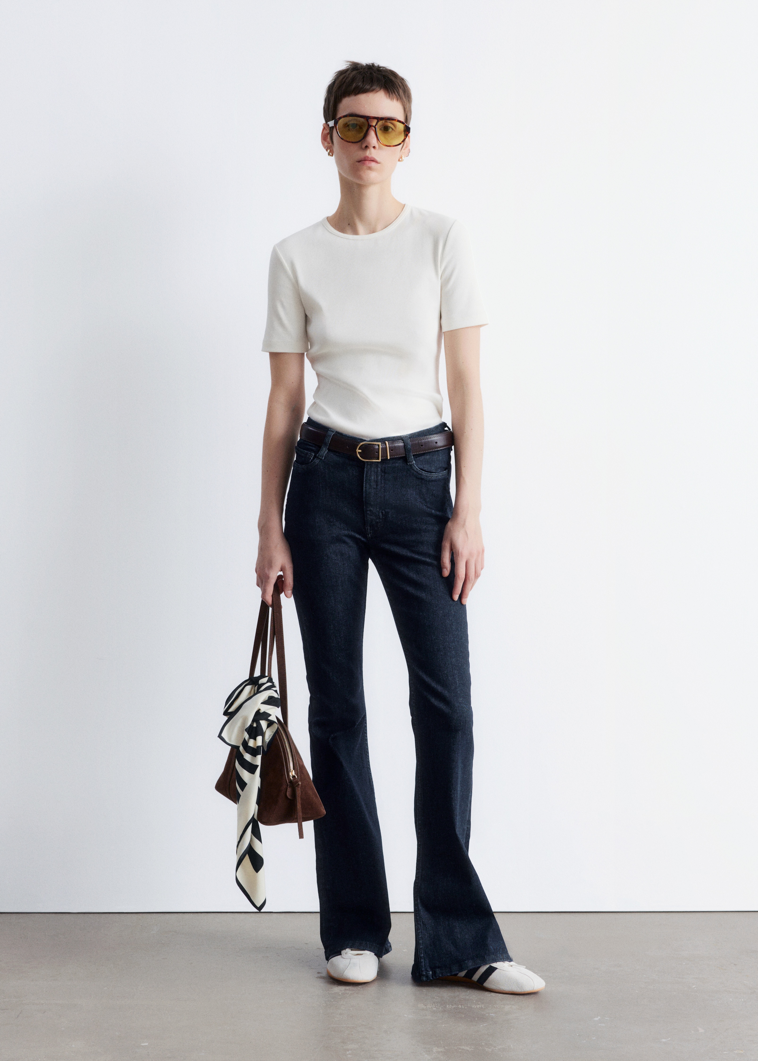 Jeans bootcut slim a vita bassa - Blu scuro/Blu medio