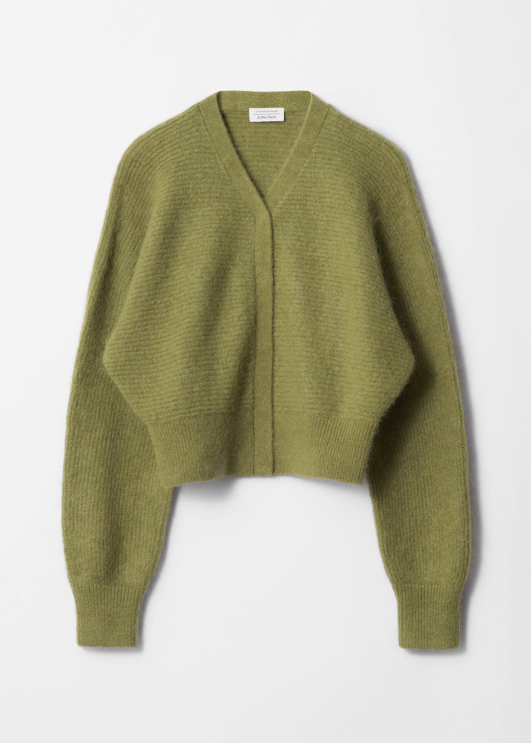 Se større billede: Ribstrikket cardigan i mohairblend - Grøn - DAME | H&M DK 1