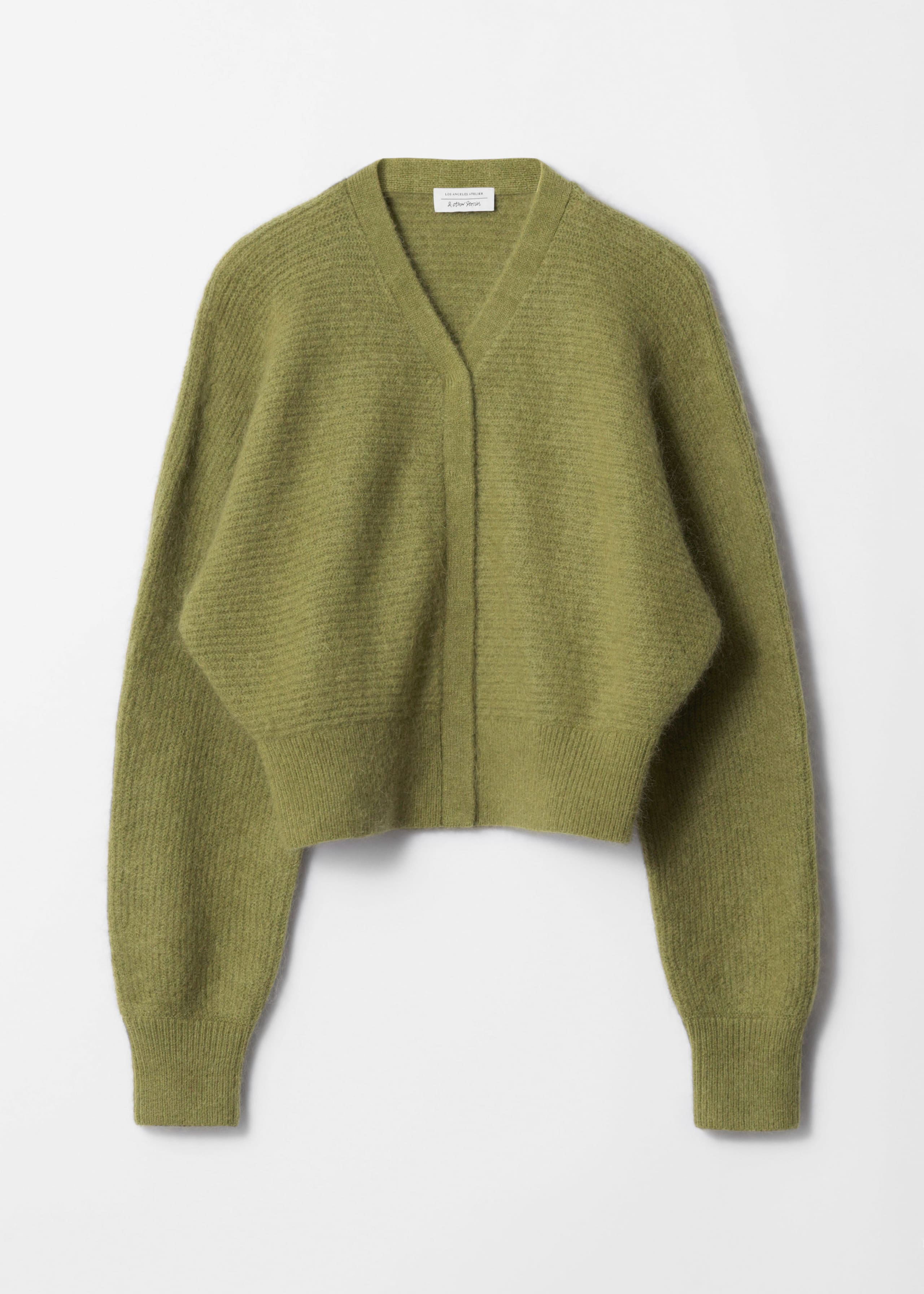 Mohair-Blend Rib-Knit Cardigan - Blue - Still Life