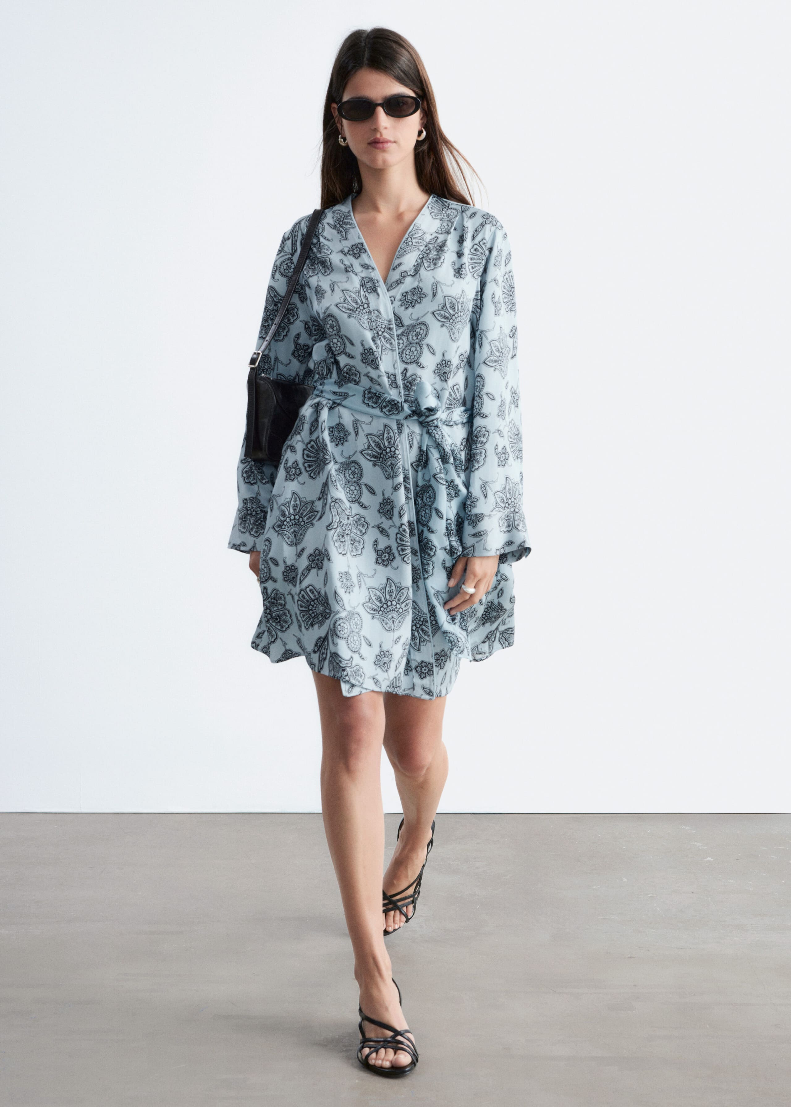 Image of Floral Wrap Mini Dress