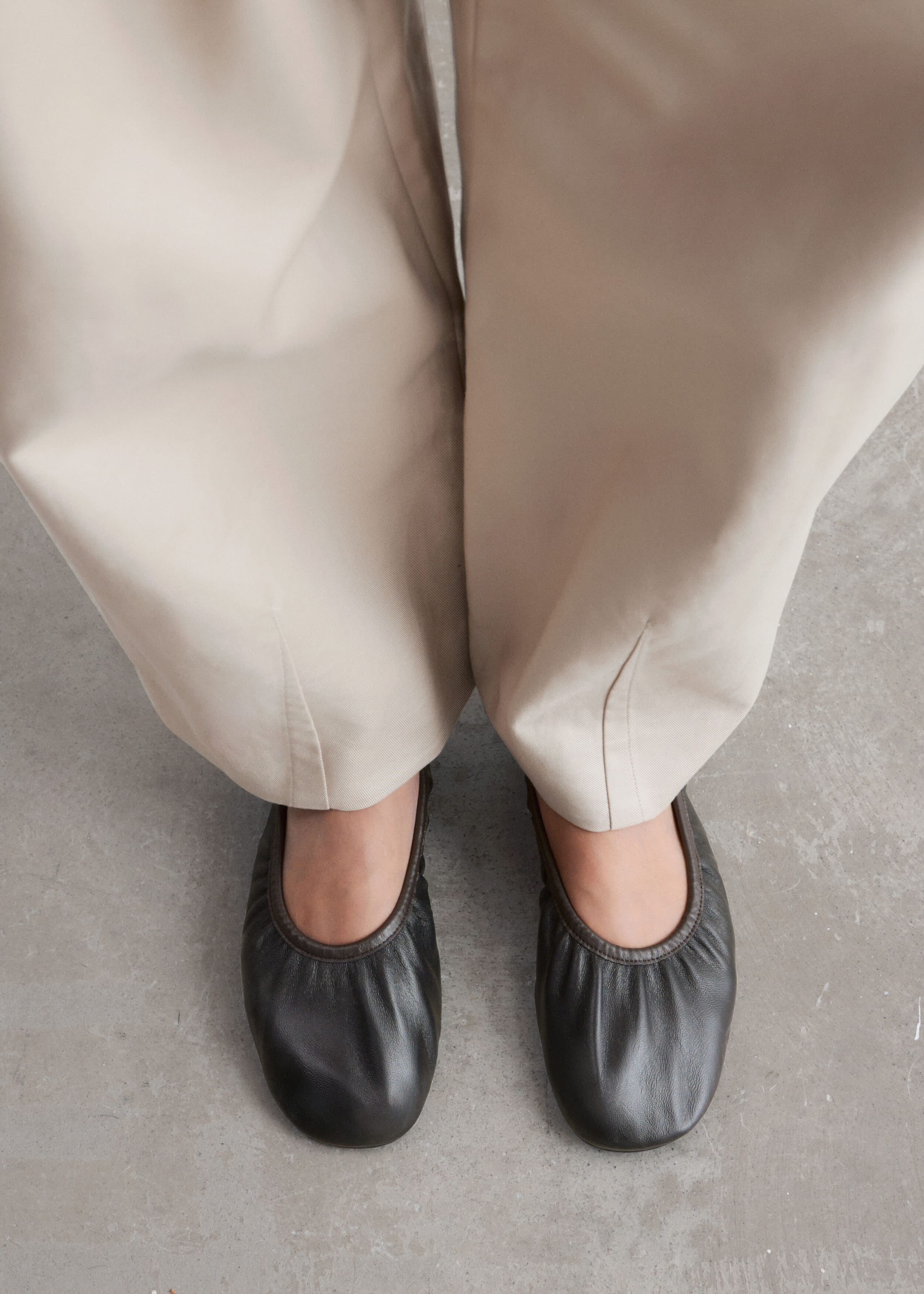 Leather Ballet Flats - Orange - Lookbook