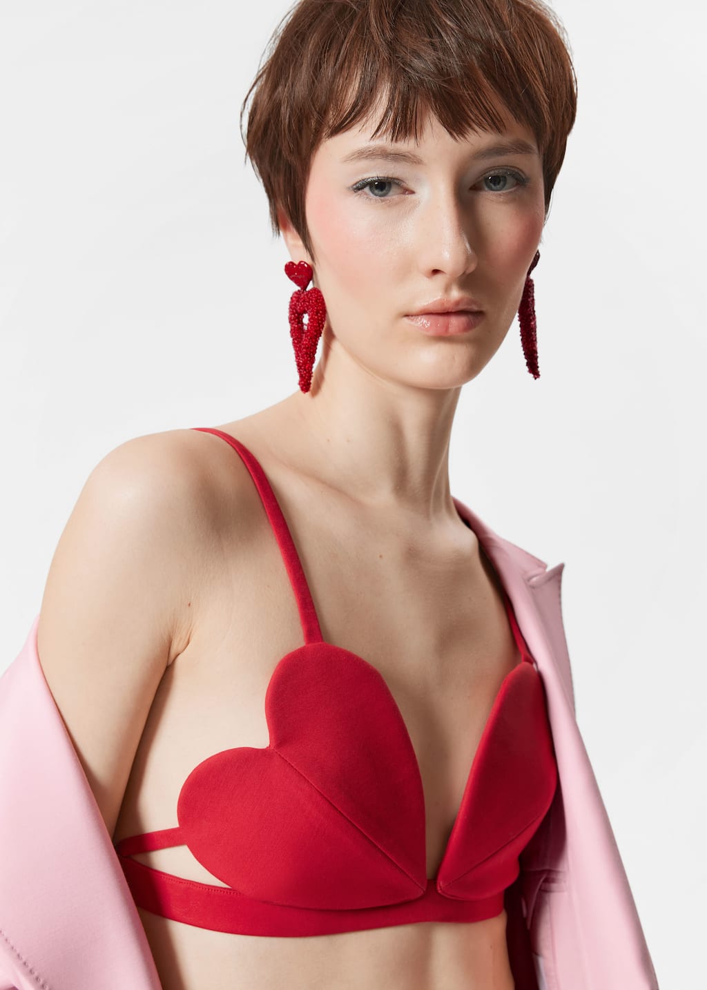 Haut bralette en forme de cœurs - Rouge - Lookbook