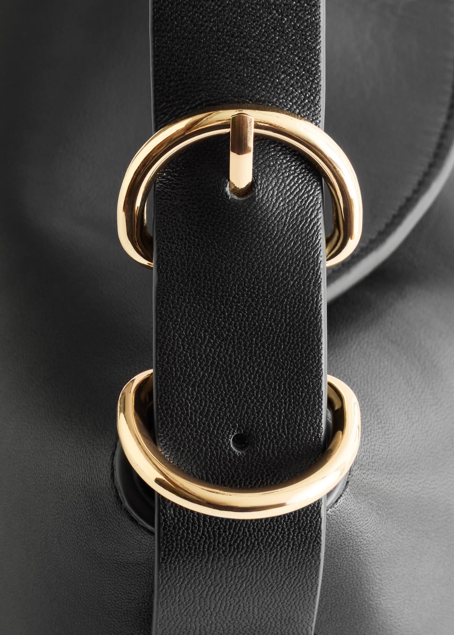 Borsa a spalla grande in pelle - Nero/Pelle scamosciata beige - 4