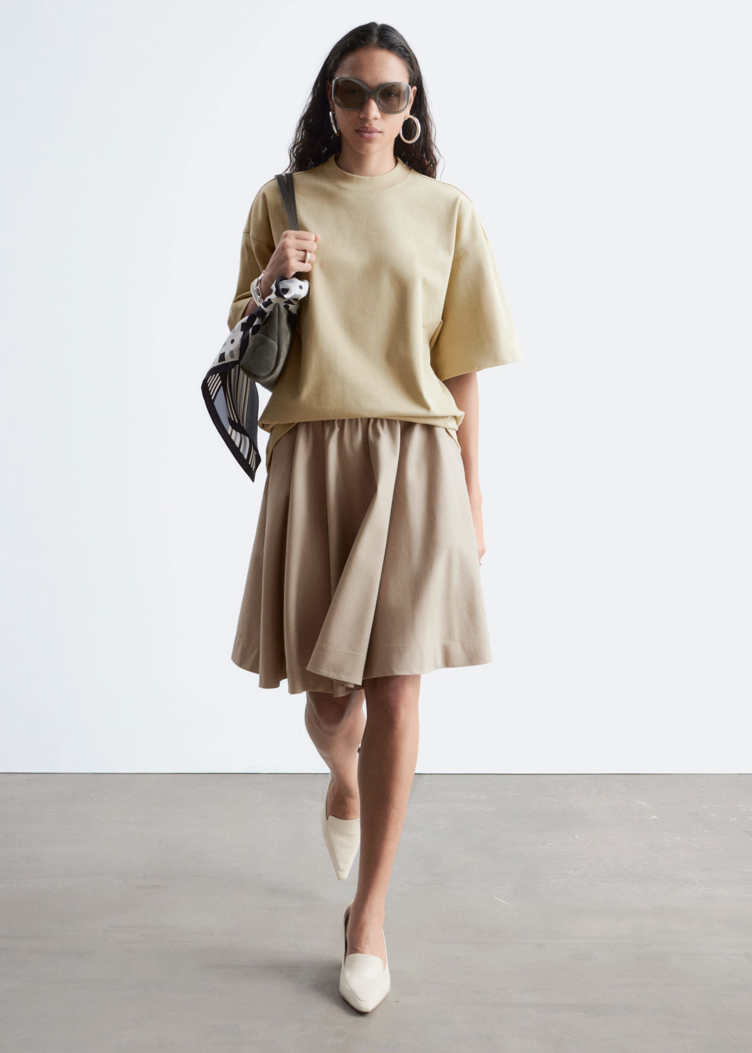 Oversized Cotton T-Shirt - Off-White - Lookbook