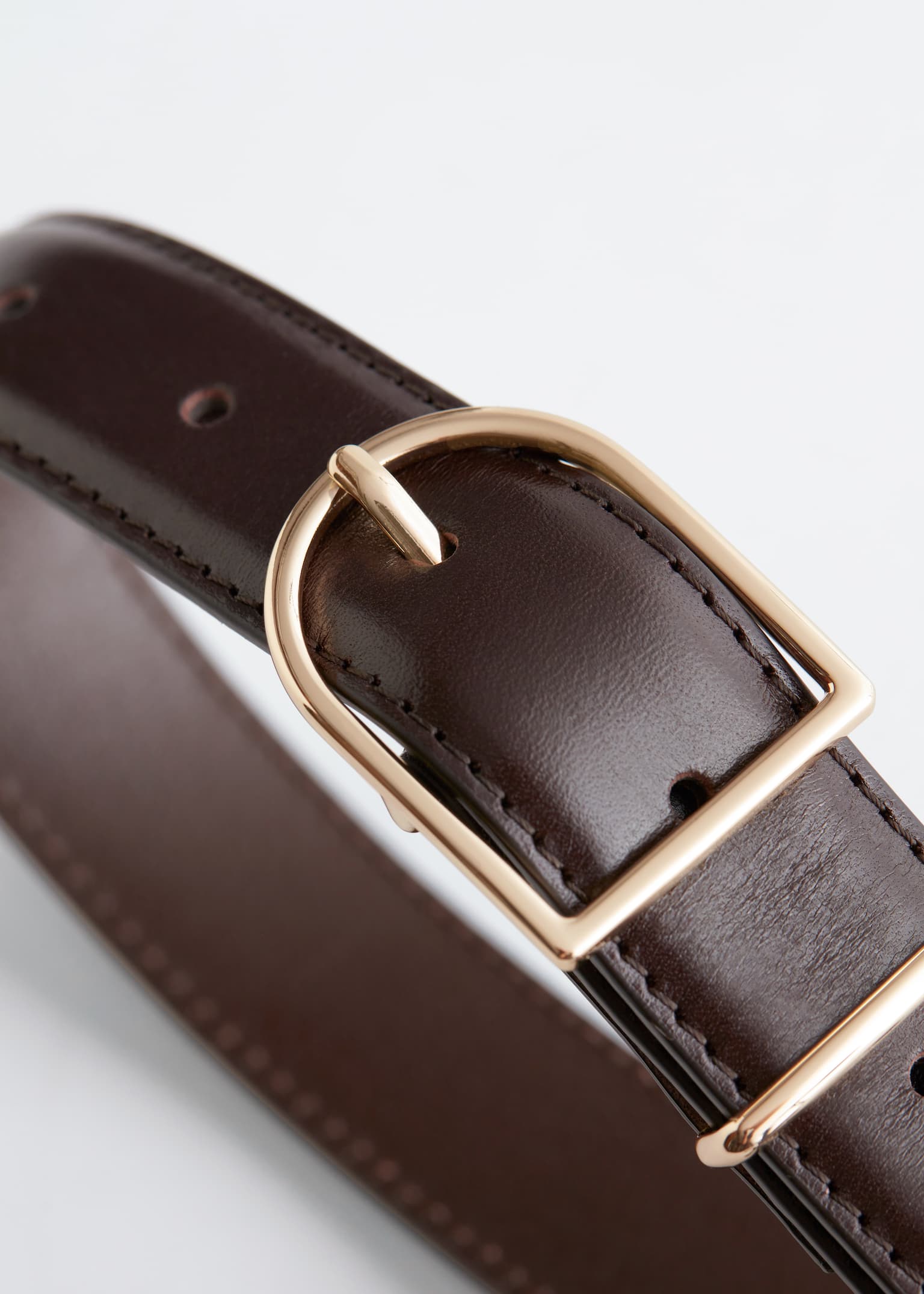 Leren riem - Dark Brown/Zwart/Taupe - 2