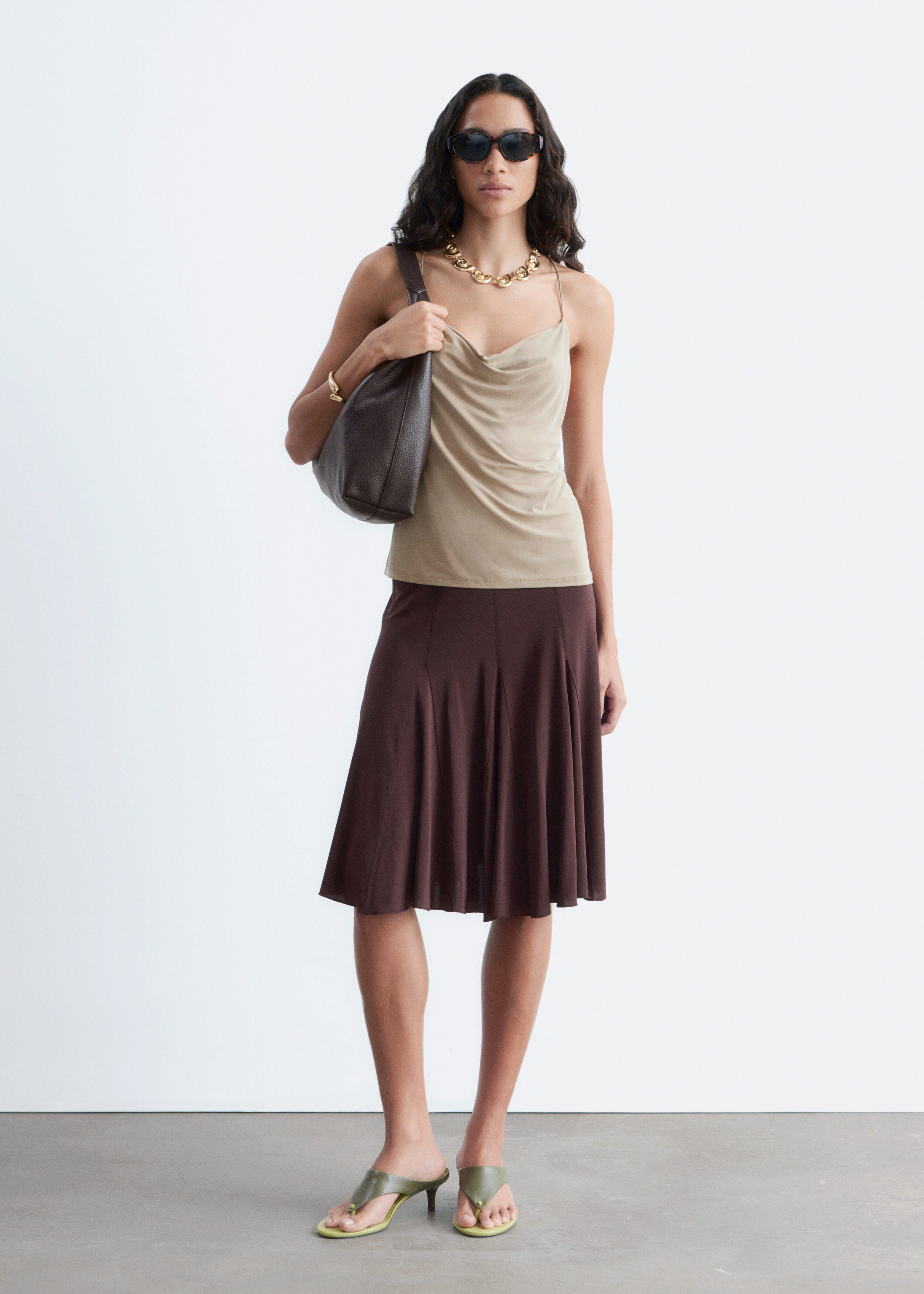 Knee-length A-line Skirt