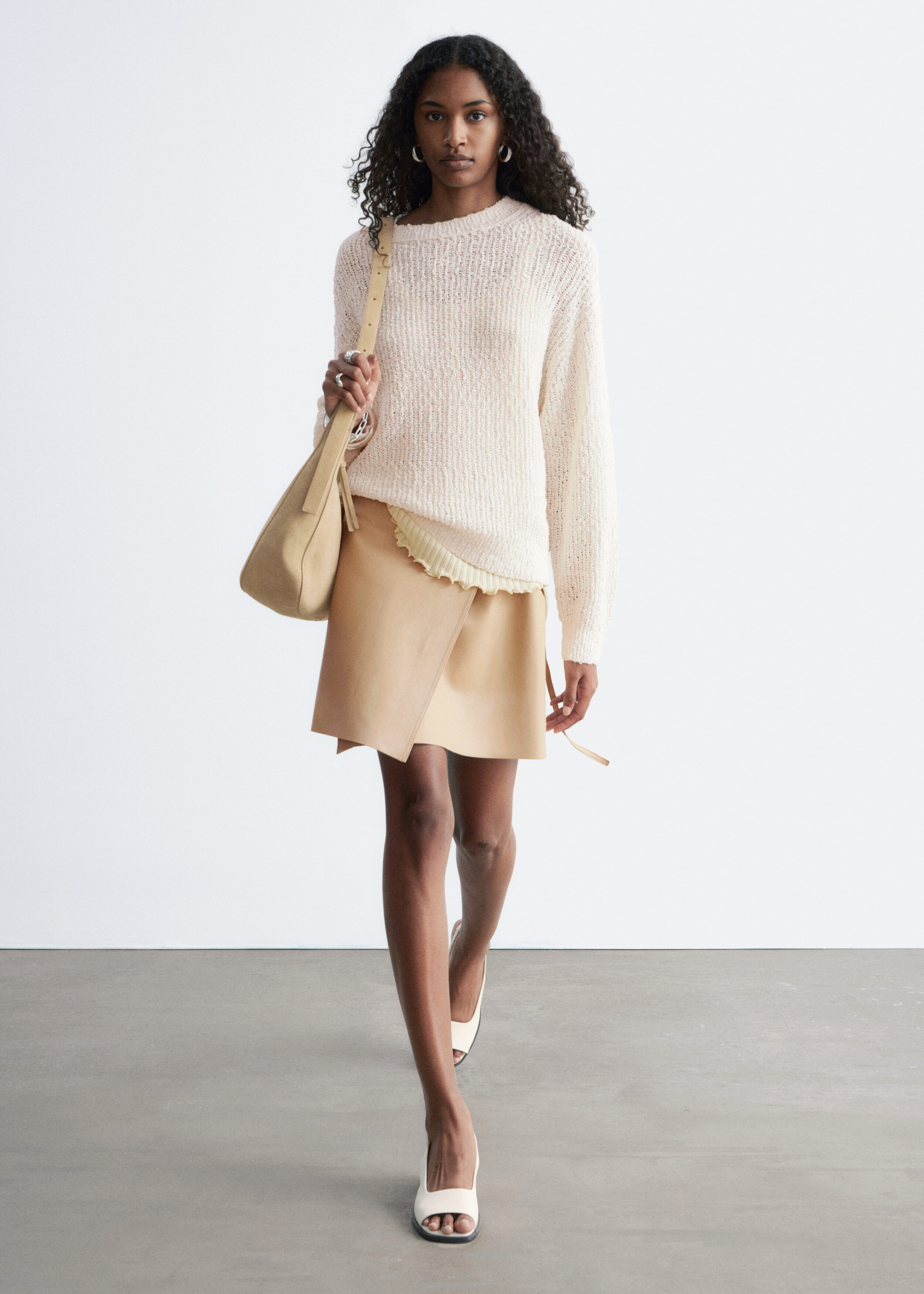 ニット/セーター bicolor accent rib knit ops(khaki brown) Brown & Beige Fleece – Ben's Originals