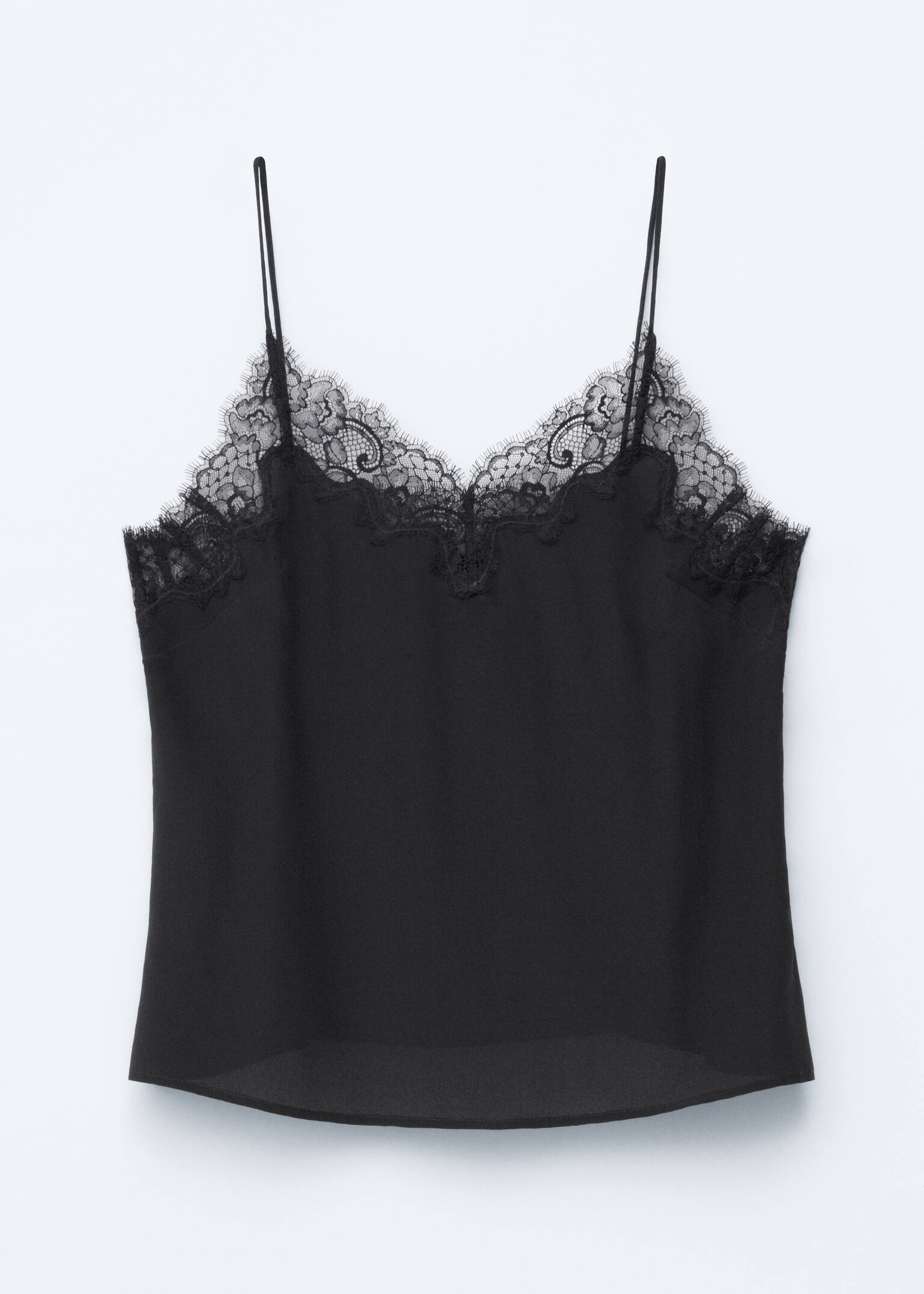Top Camisole din Mătase - Negru/Bej/Negru/Alb - 2