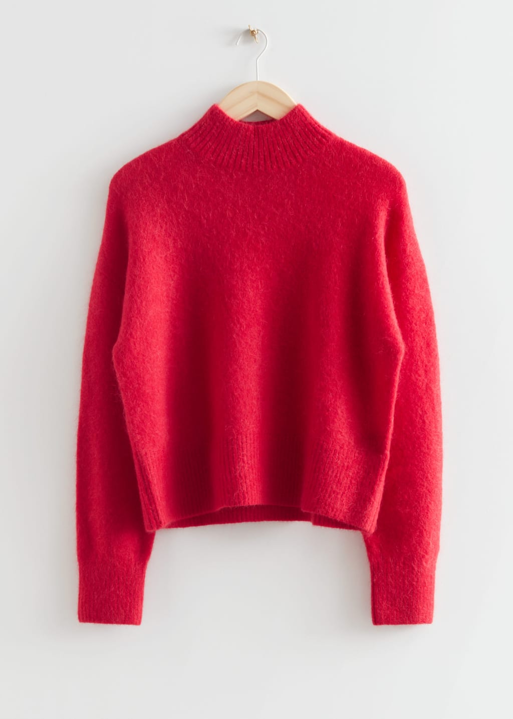Maglione cropped a lupetto - Red - Natura morta