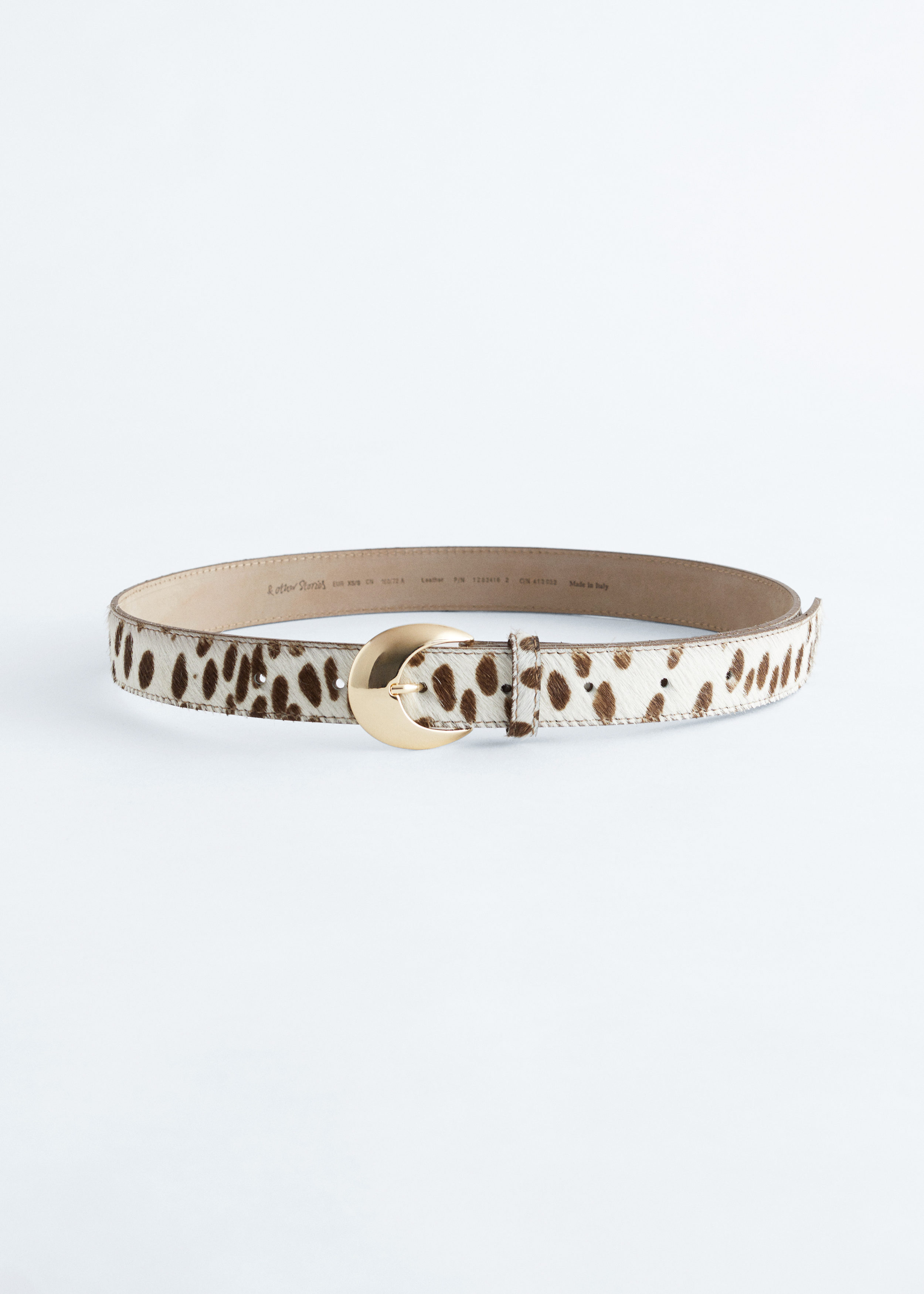 Cow-Print Leather Belt