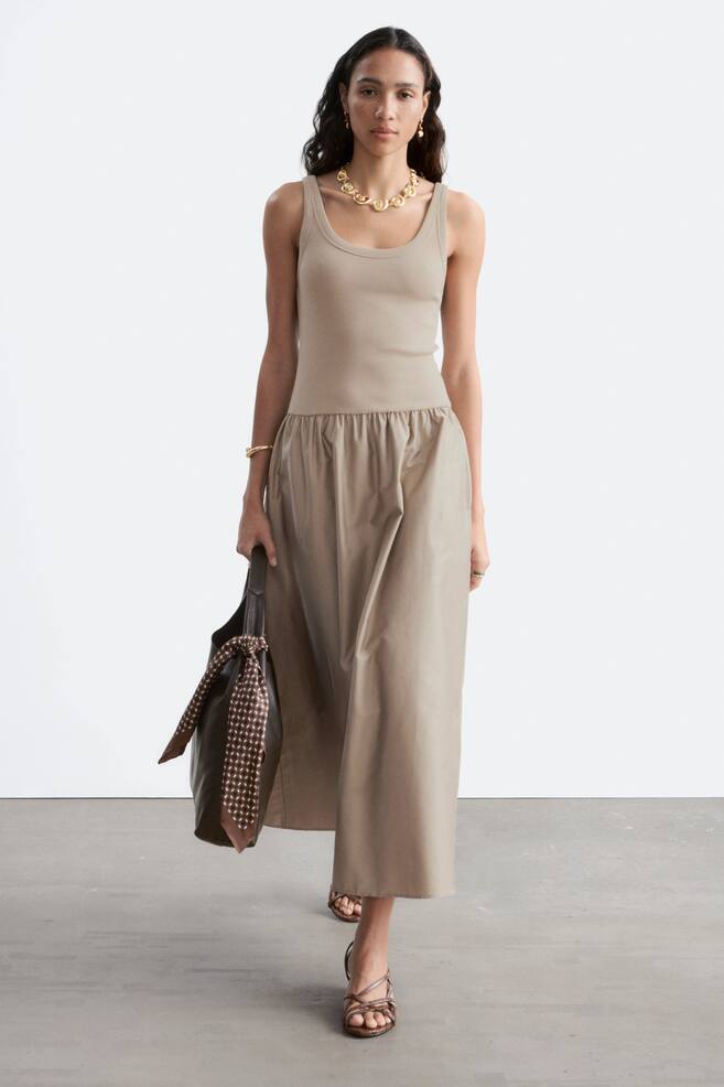 Robe débardeur midi - Beige - 1