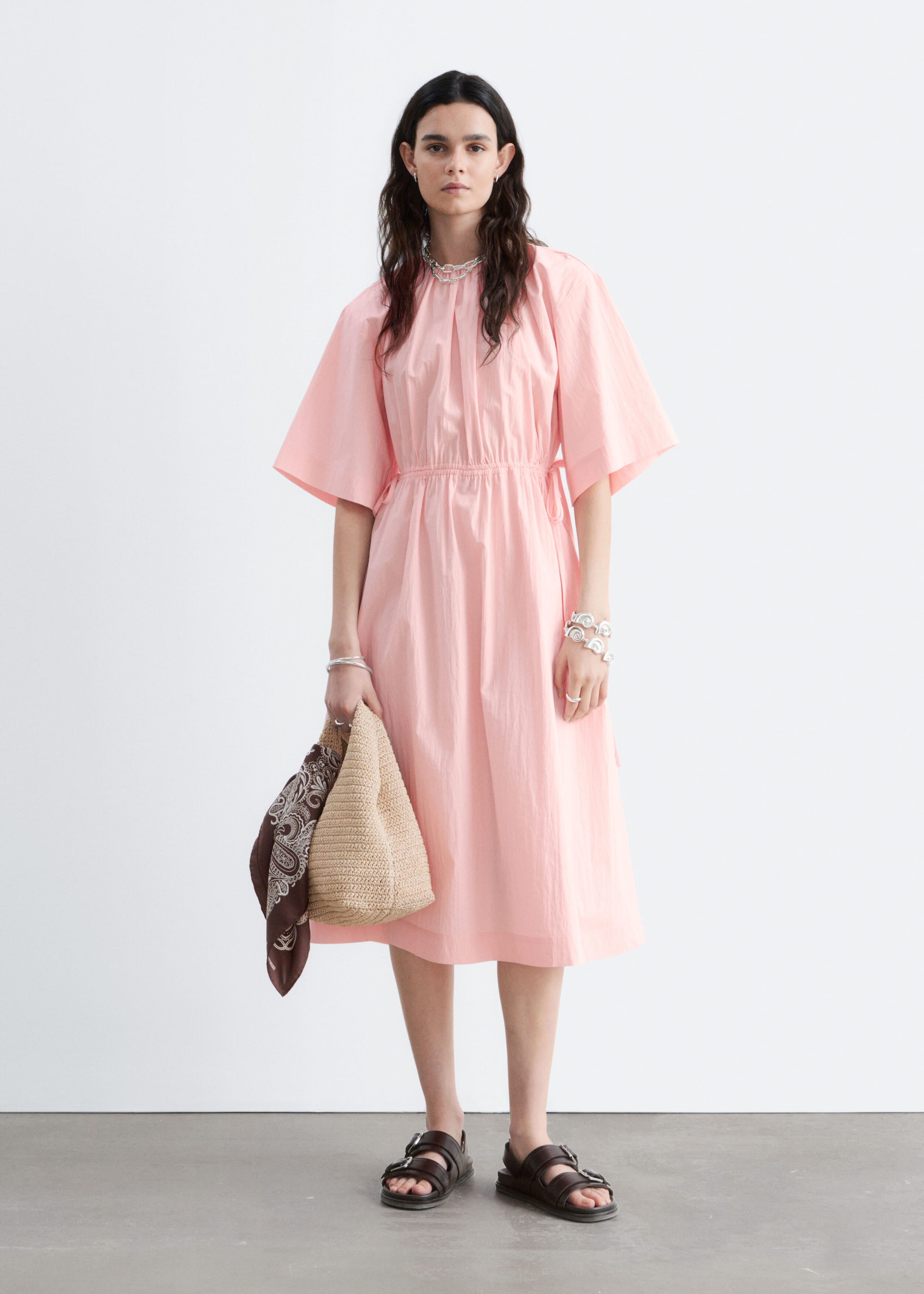Image of Drawstring Midi Dress