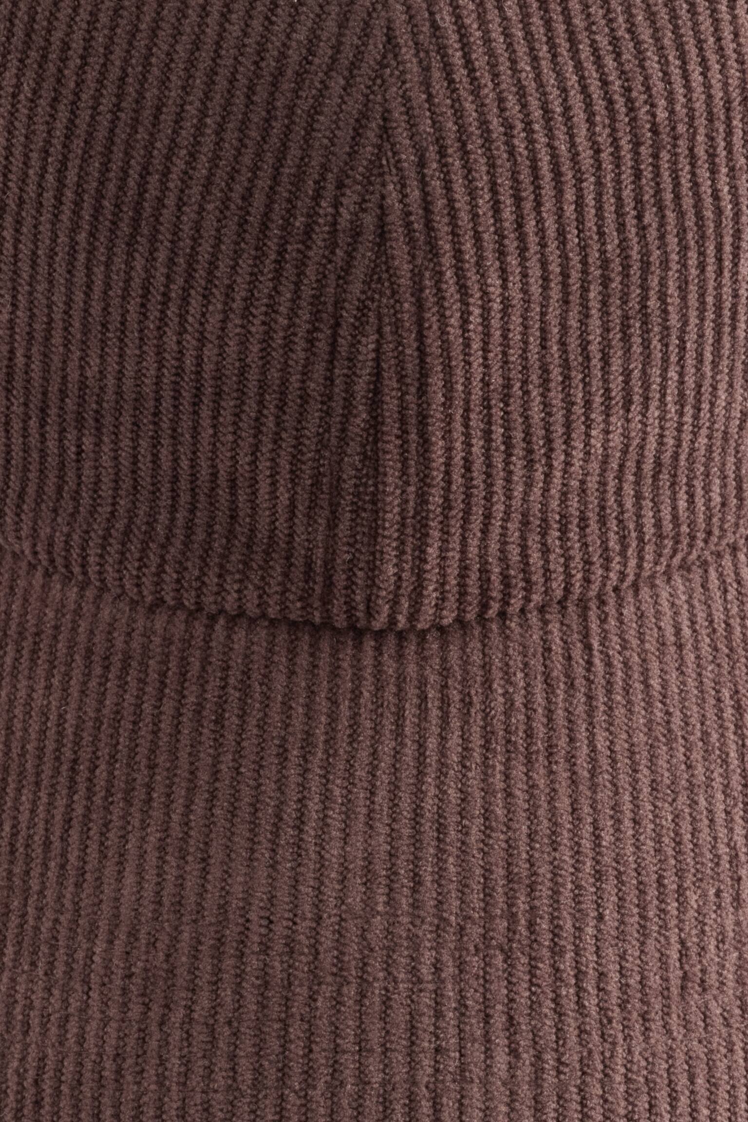 Corduroy Baseball Cap - חום כהה/שחור/באז' - 4