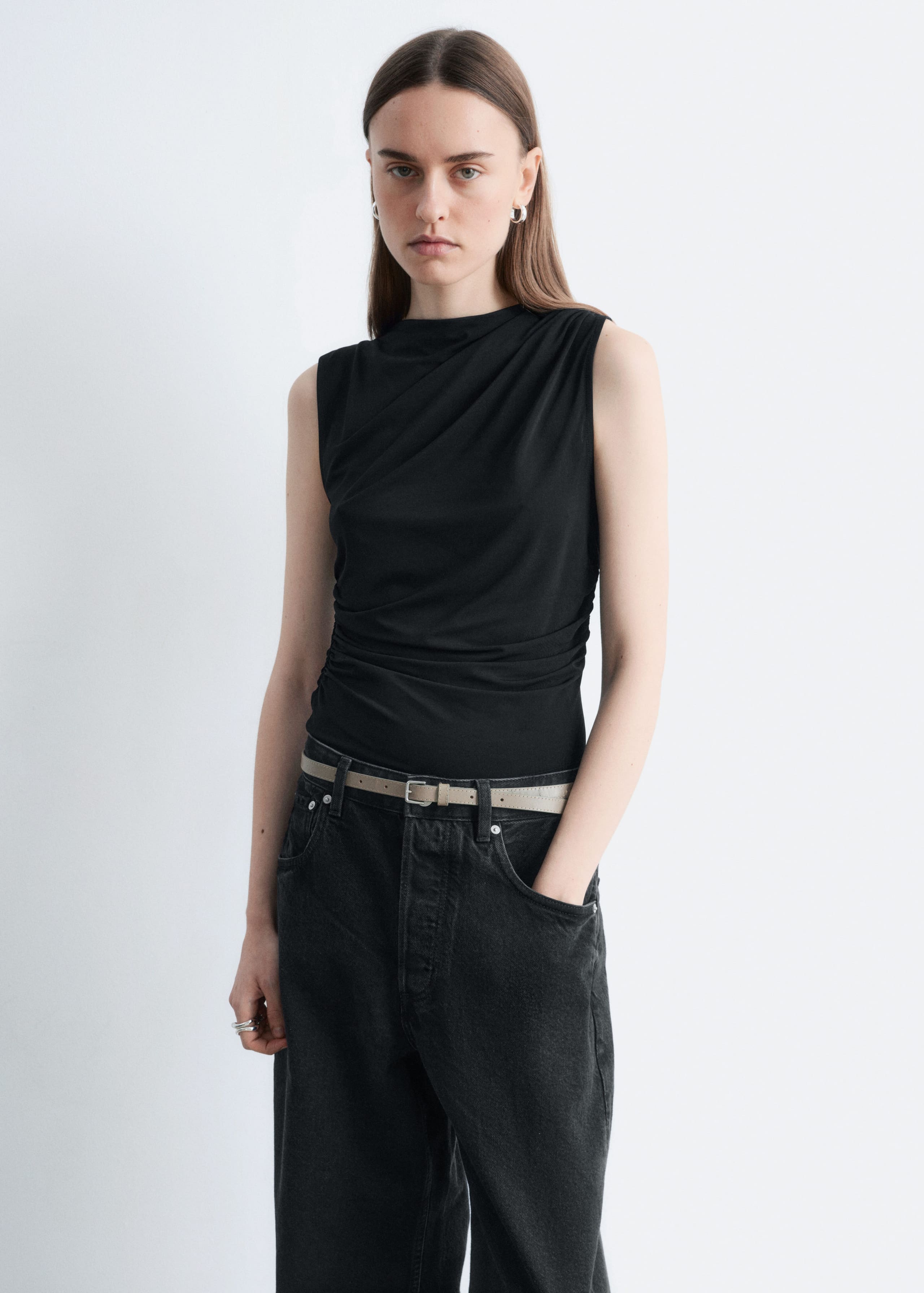 Image of Jersey-Oberteil mit Drapierung