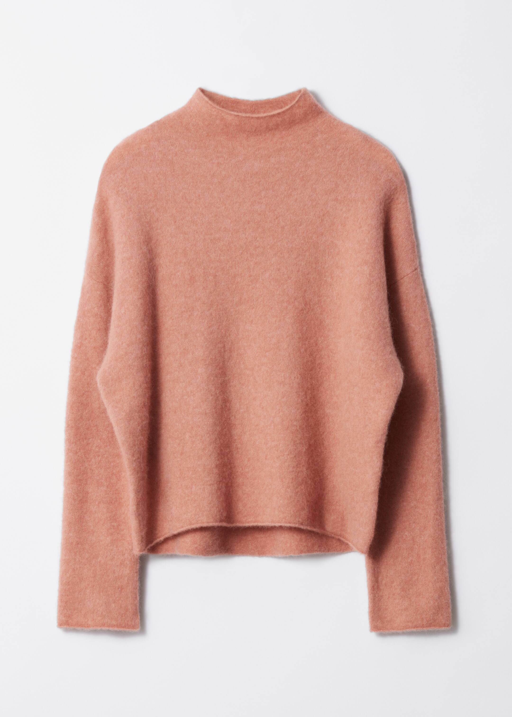 Visa större bild: Stickad tröja i alpacka med hög hals - Orange - DAM | H&M SE 1