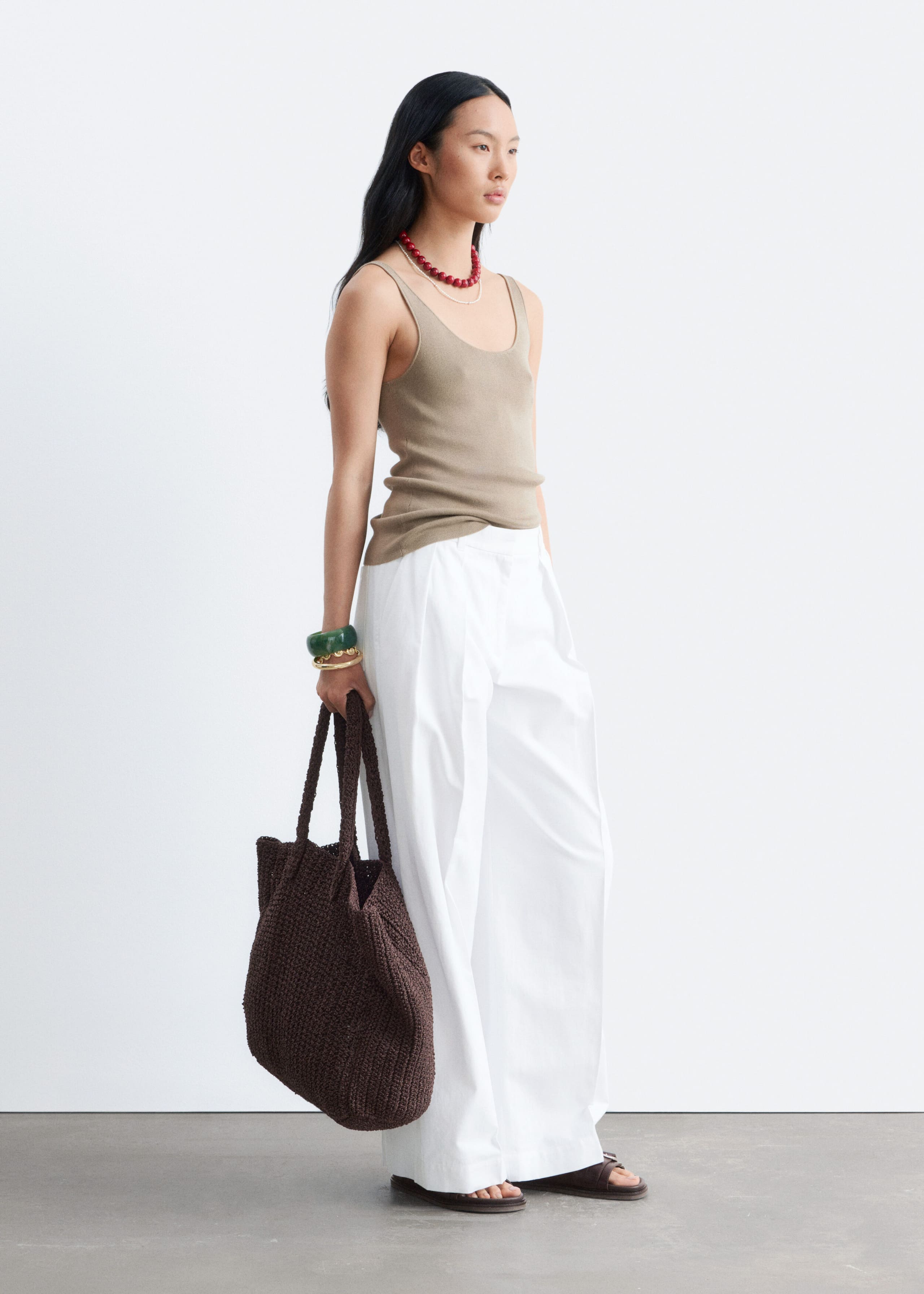 Pleated Cotton-Linen Trousers - White - Lookbook