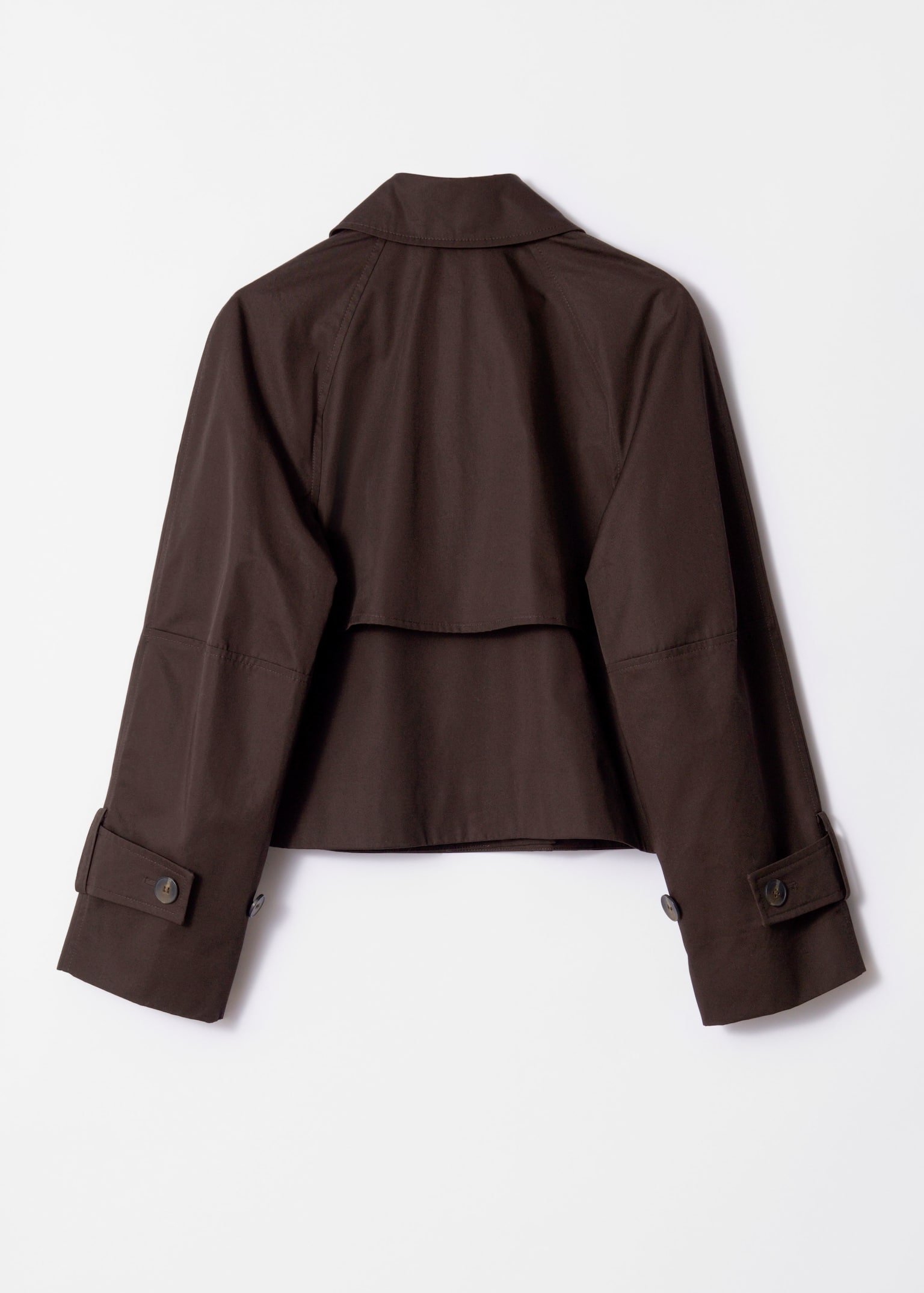 Kort trench coat-jakke - Mørk brun/Beige - 3