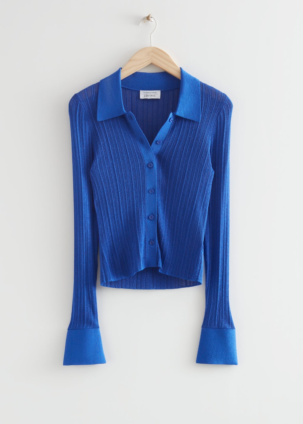 LurexSlimKnitShirt - Bright Glittery Blue - Natura morta