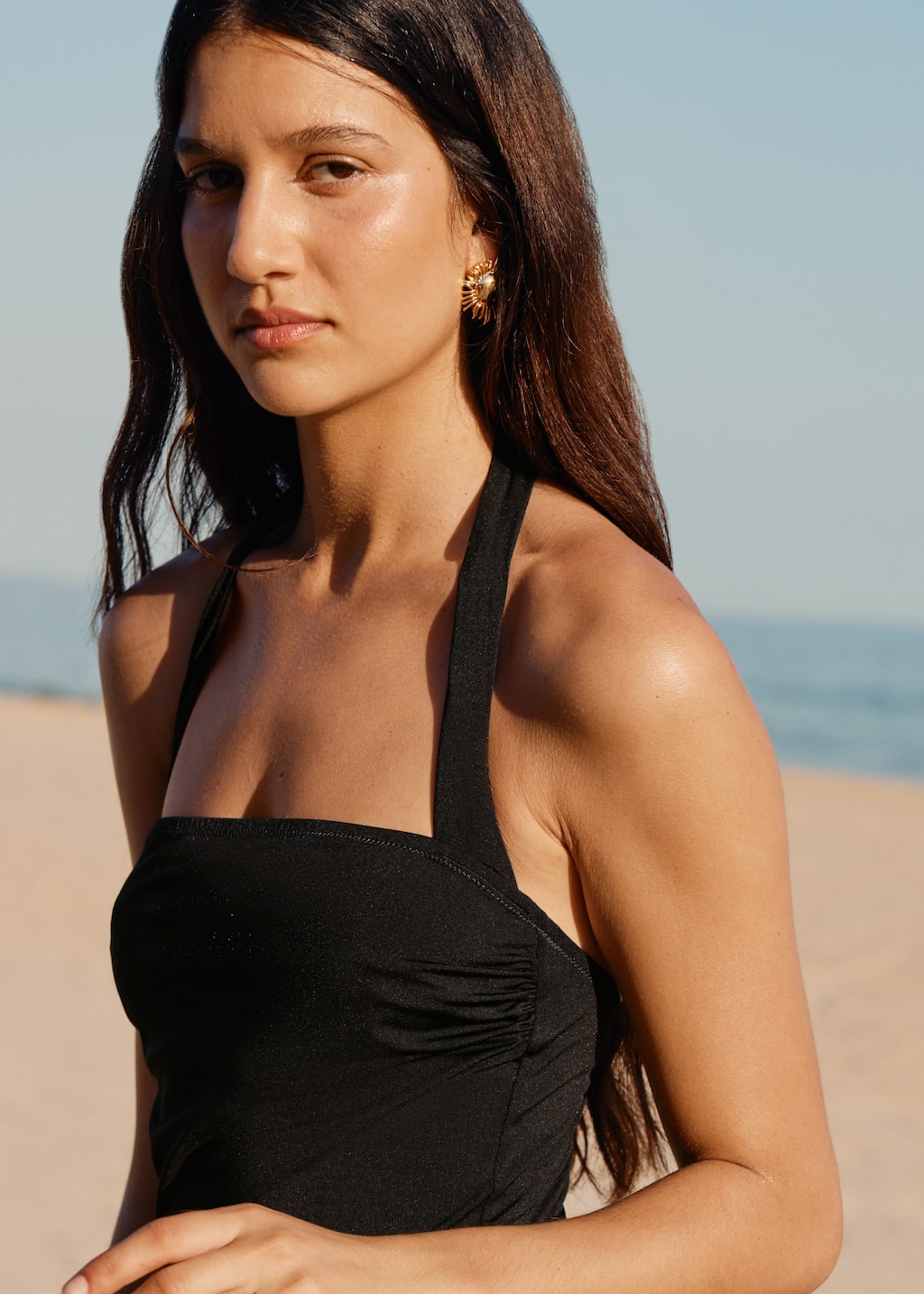 Traje de baño con cuello halter - Leopardo - Lookbook