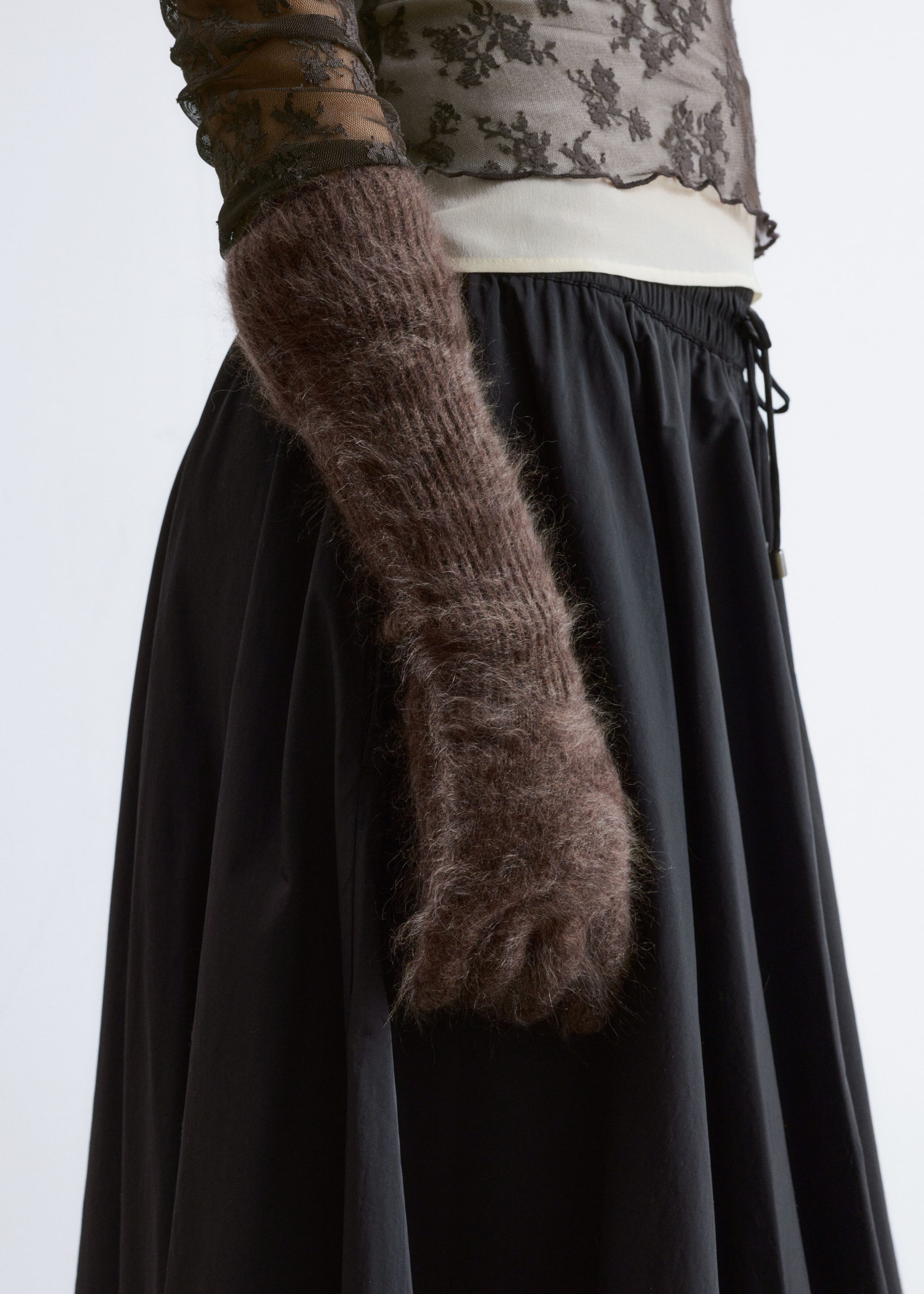 Image of Knitted Brushed Cashmere Gloves