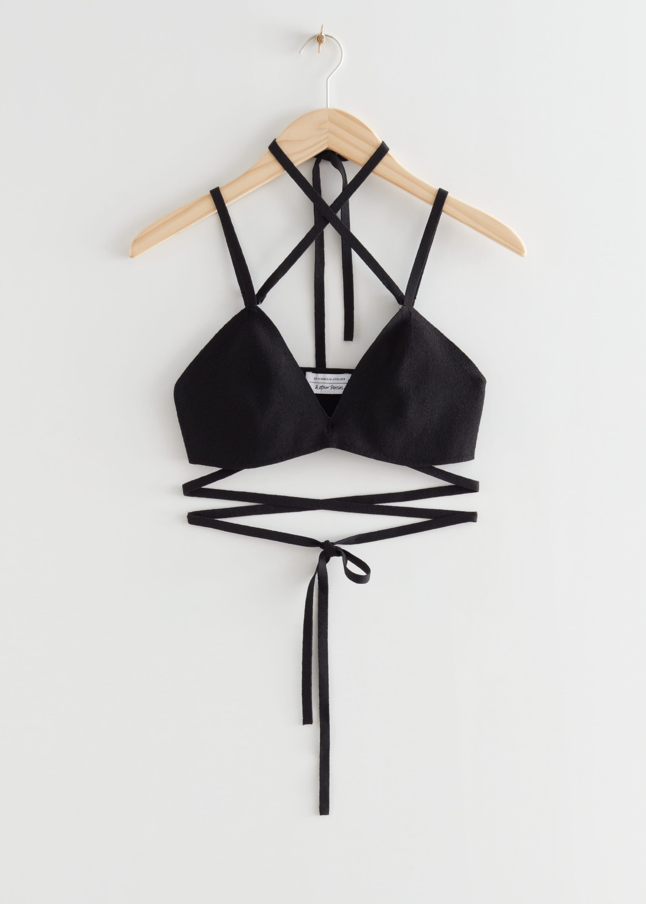 Strappy Triangle Crop Top - Black - Still Life