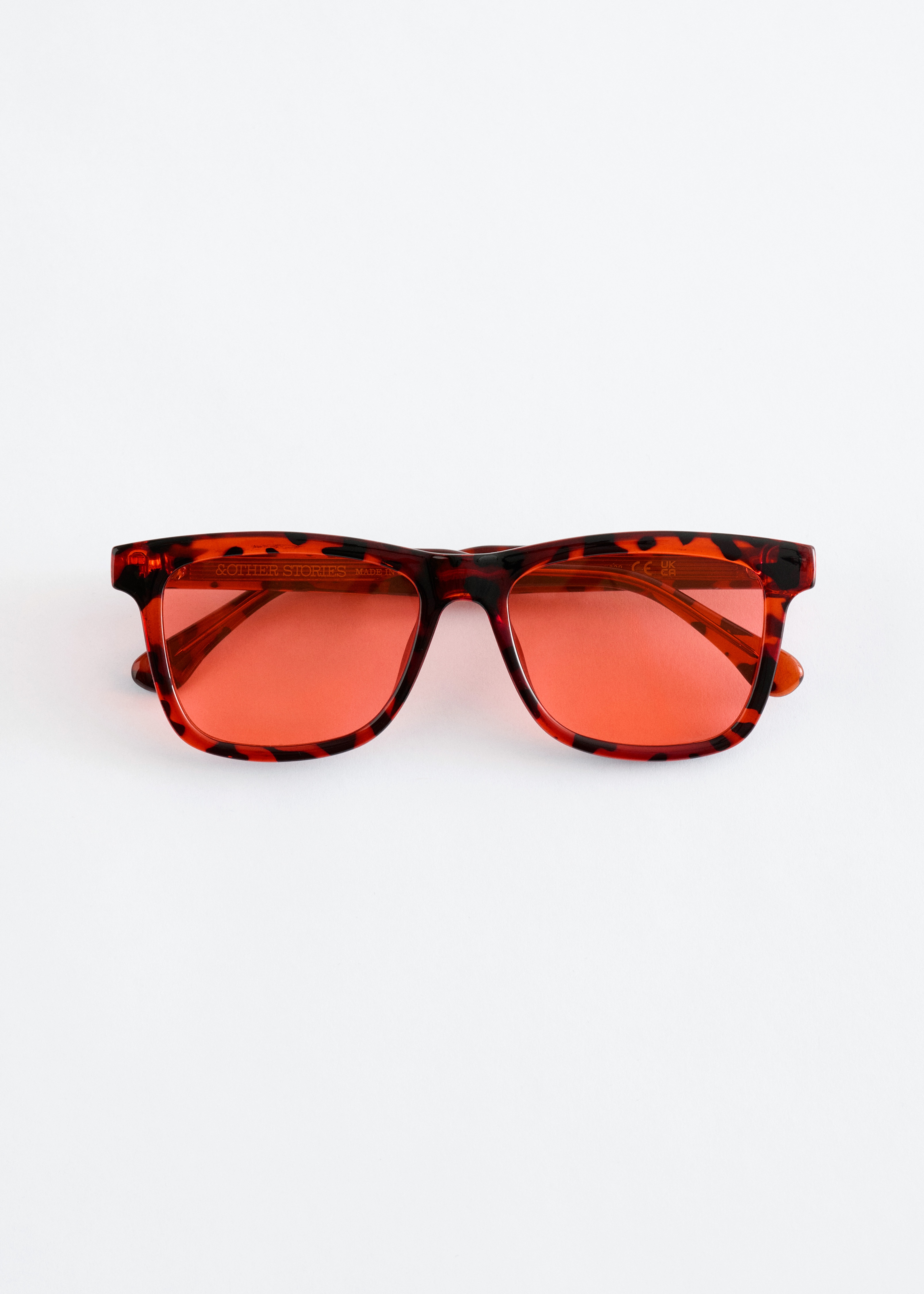 Fyrkantiga solglasögon - Mörkröd/sköldpaddsmönster/Svart