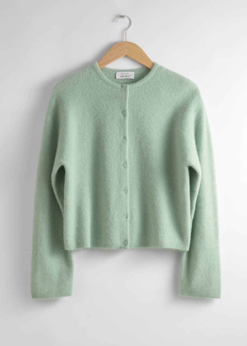 Alpaca-Blend Knitted Cardigan - Grey - Still Life