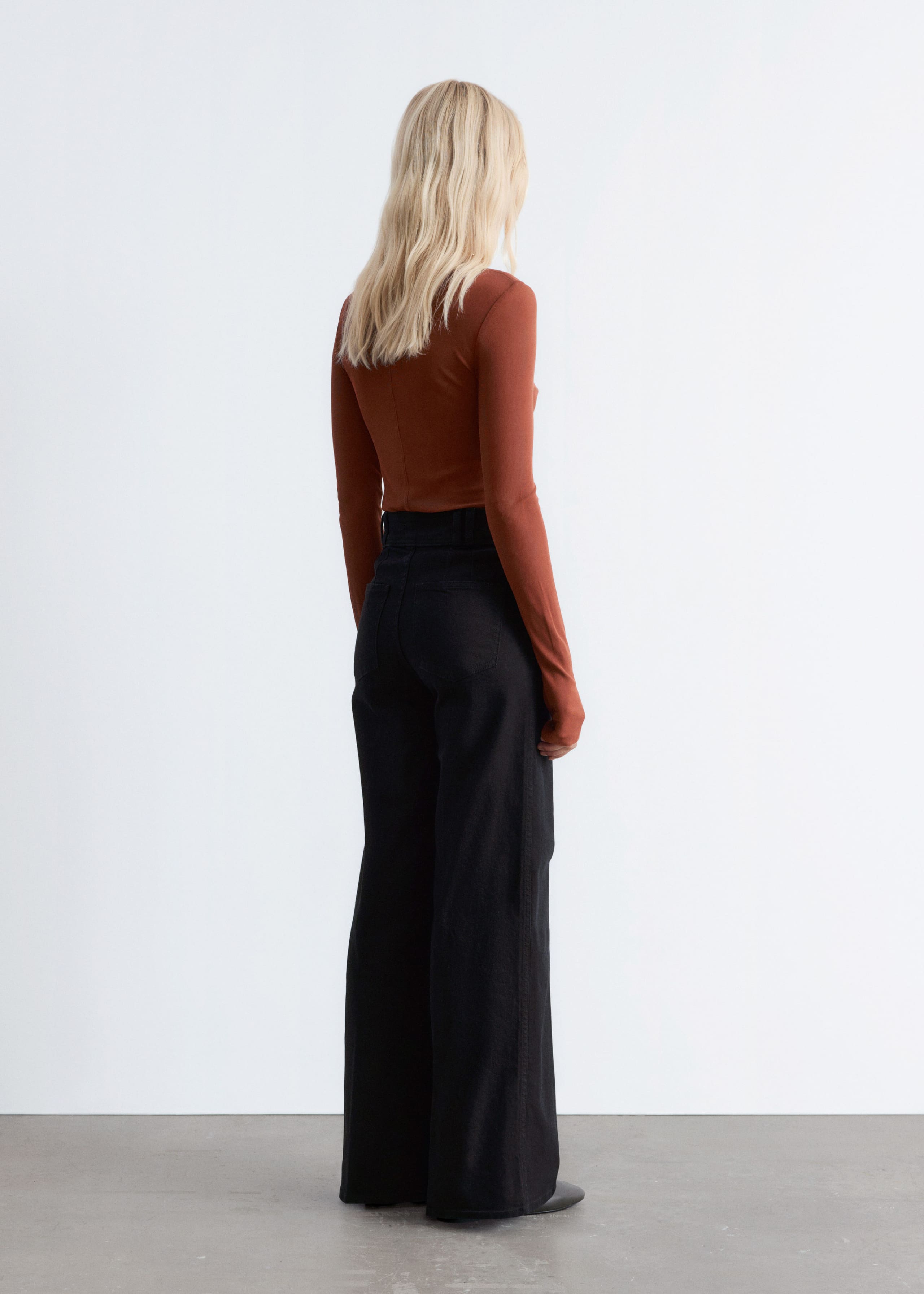Image of Press-Crease Flared Jeans