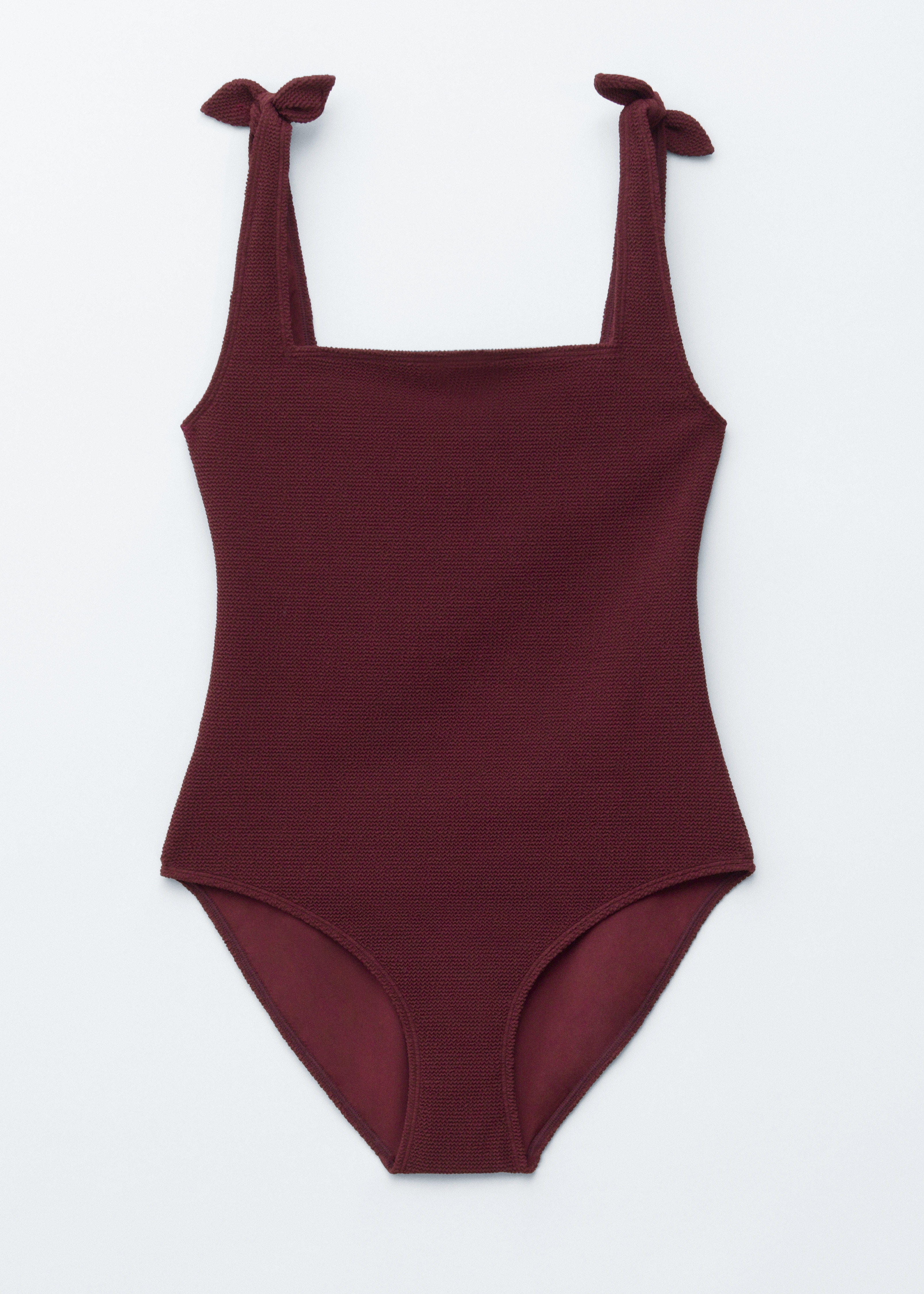 Maillot de bain texturé à nouer - Bordeaux/Noir/Rose/Orange