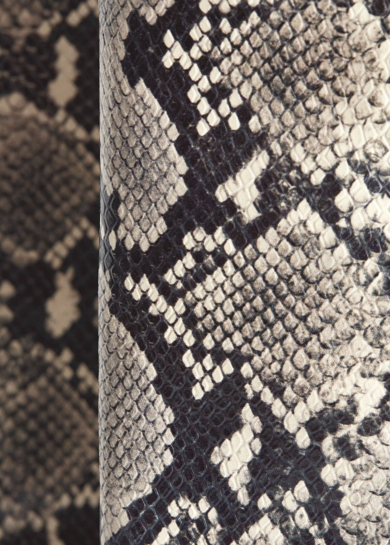 Skórzane kozaki na niskim obcasie - Jasnobeżowy/Skóra węża/Ciemnobrązowy/Czarny - 3