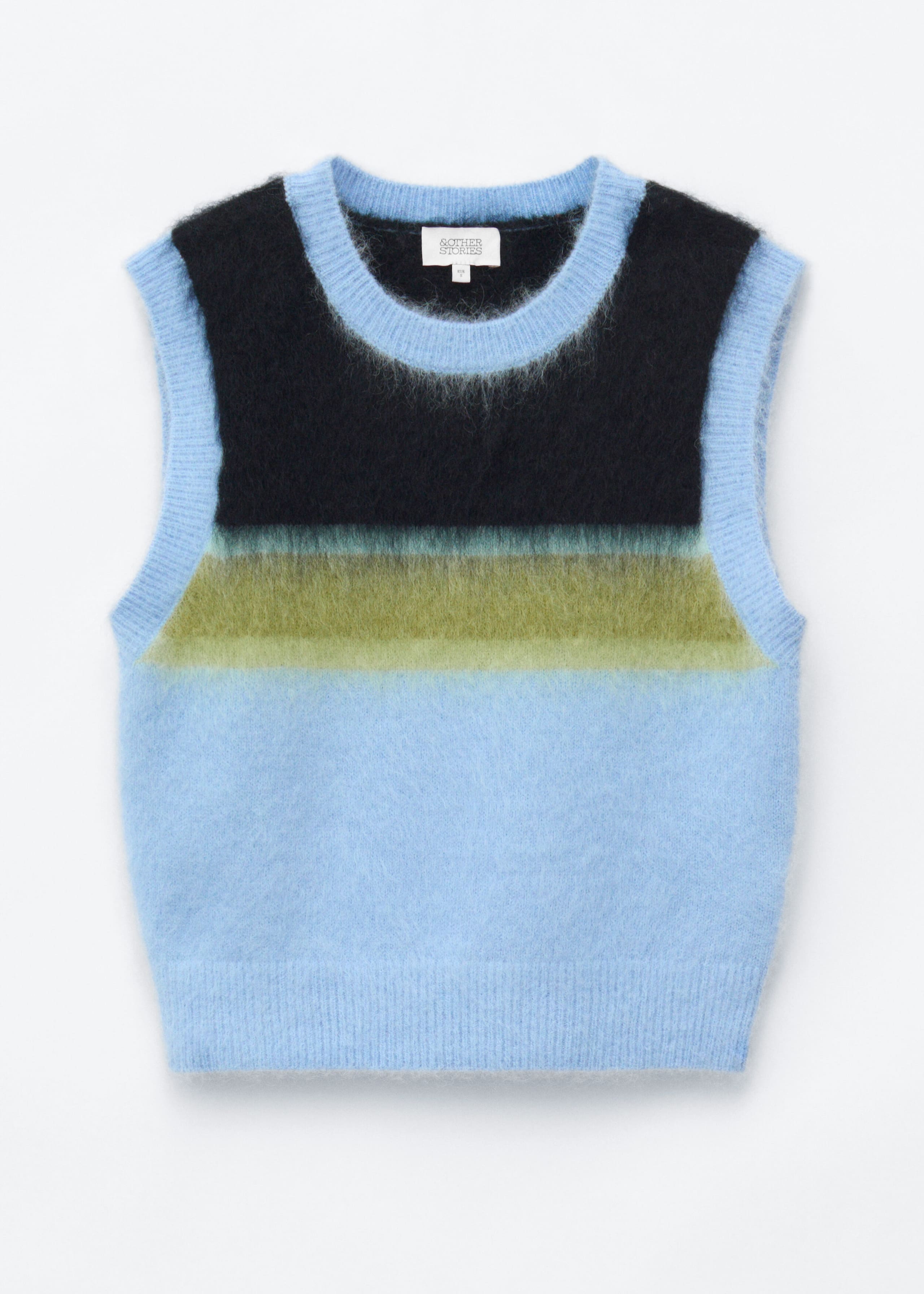 Knitted Mohair-Blend Vest - Light Blue/Multi Colour - Still Life
