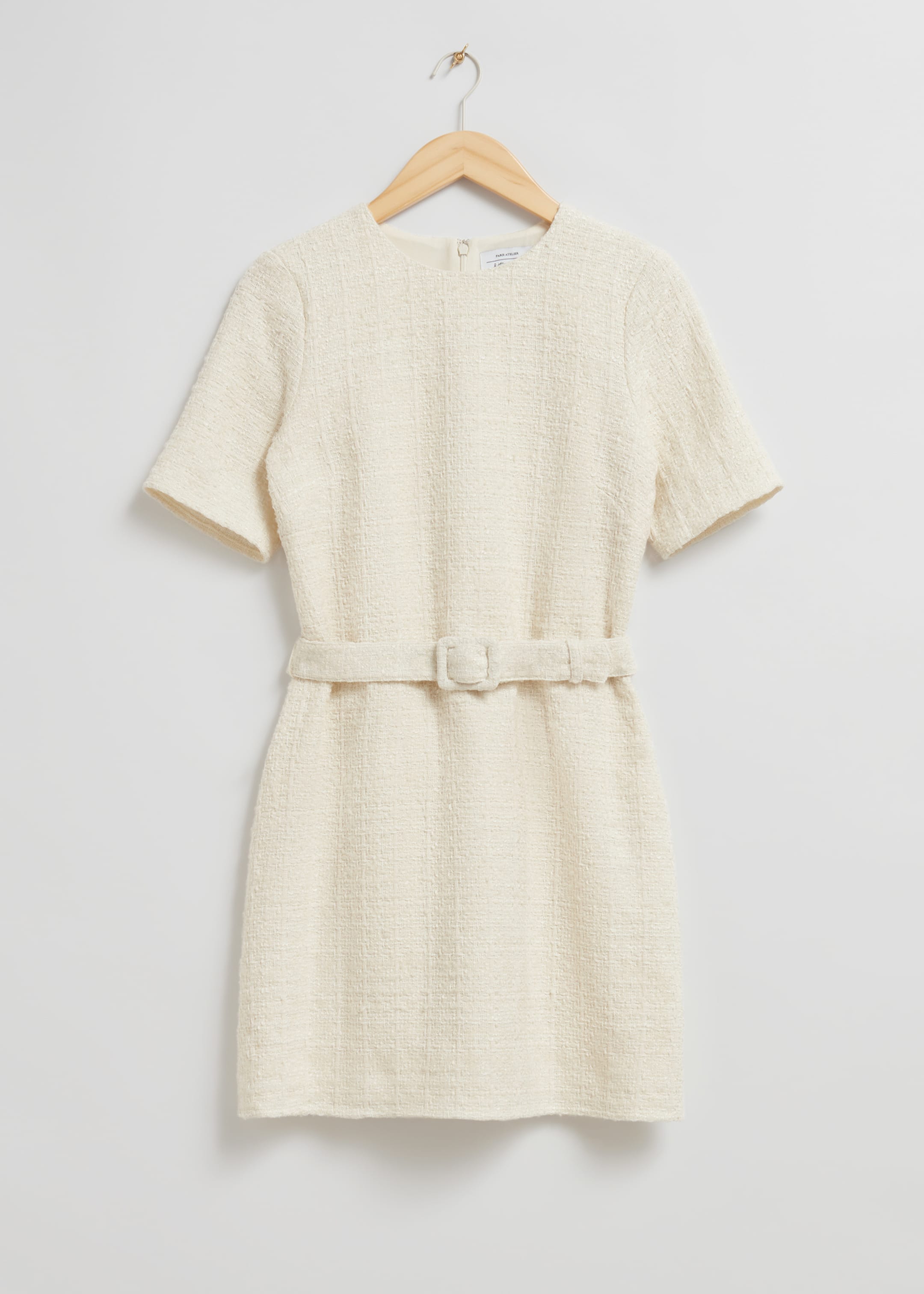 Agrandir l'image: Robe courte en tweed avec ceinture - Blanc - FEMME | H&M CH 1