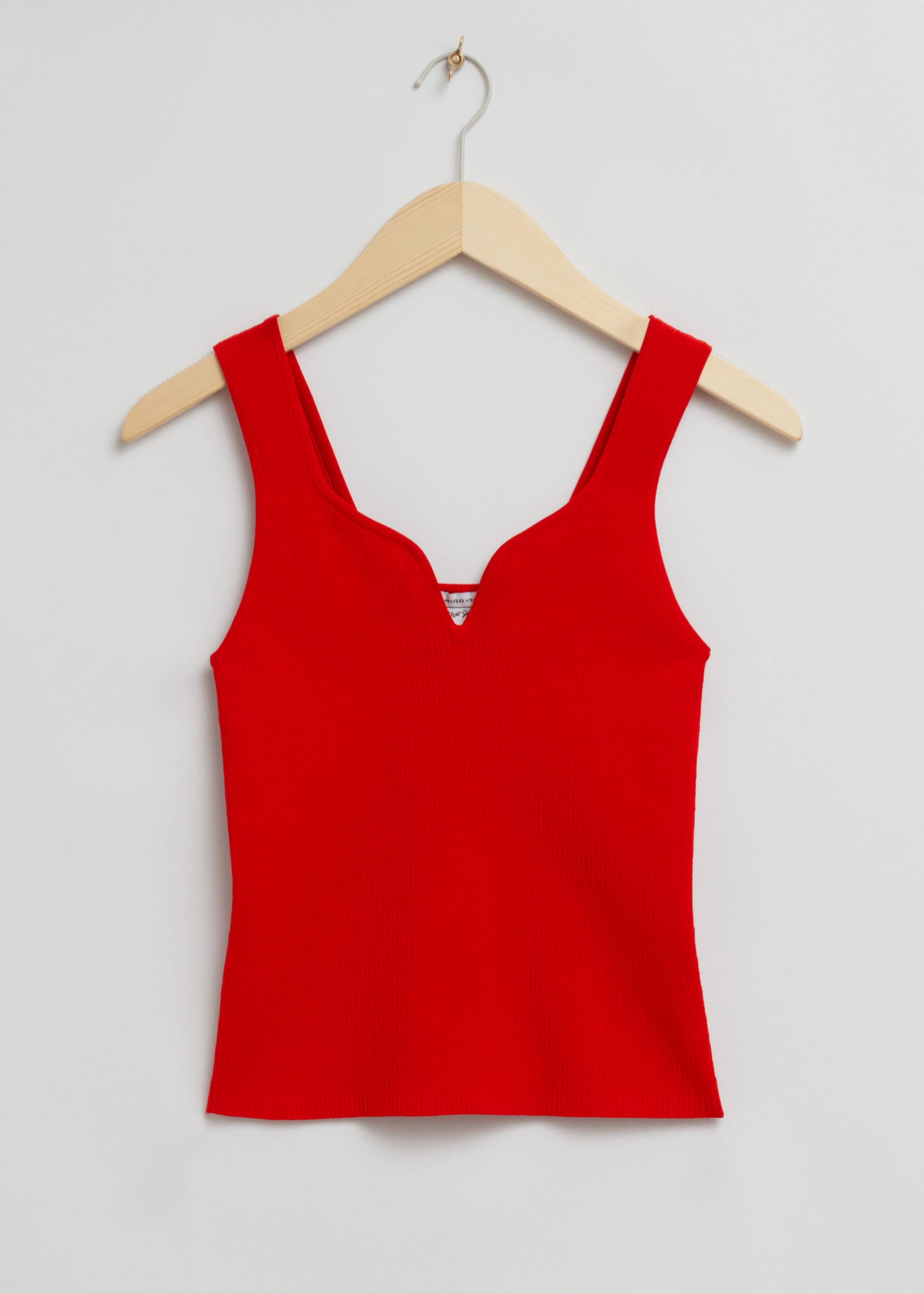 Camiseta de tirantes con escote corazón - Bright Red - Bodegón