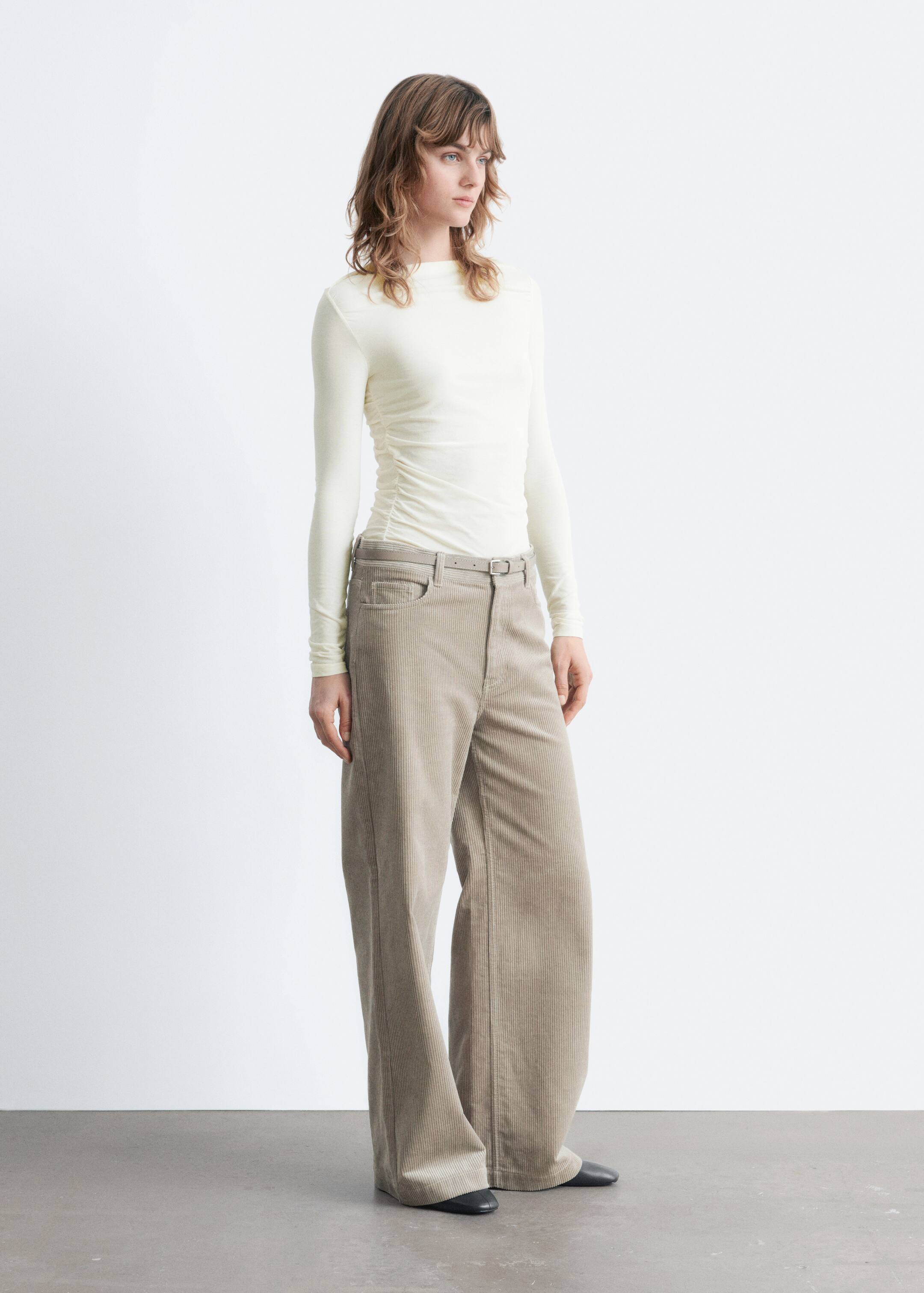 Grotere afbeelding bekijken: Corduroy broek met wijde pijpen - Taupe - DAMES | H&M NL 3