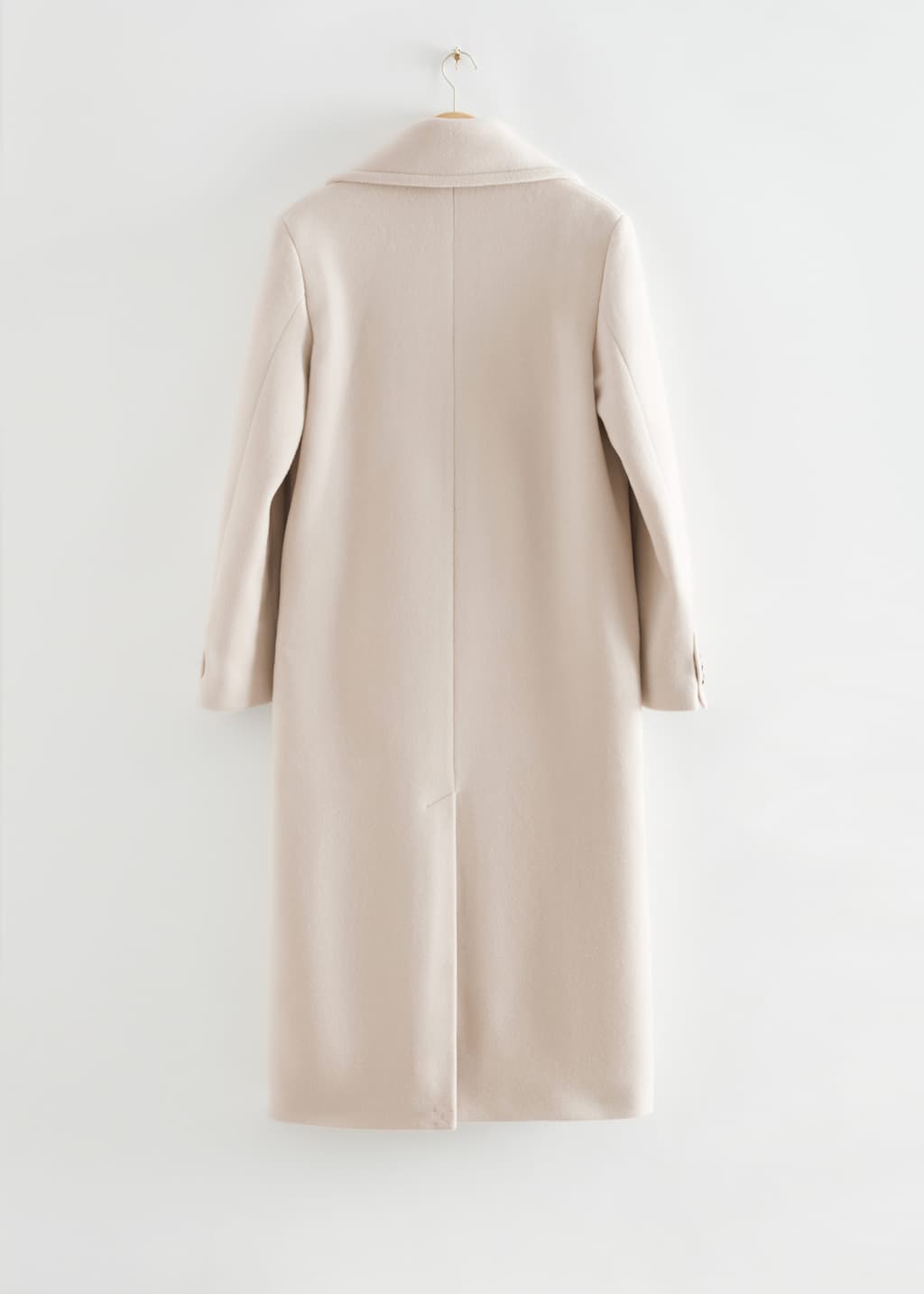 Oversized Wide Collar Wool Coat - White - Still Life