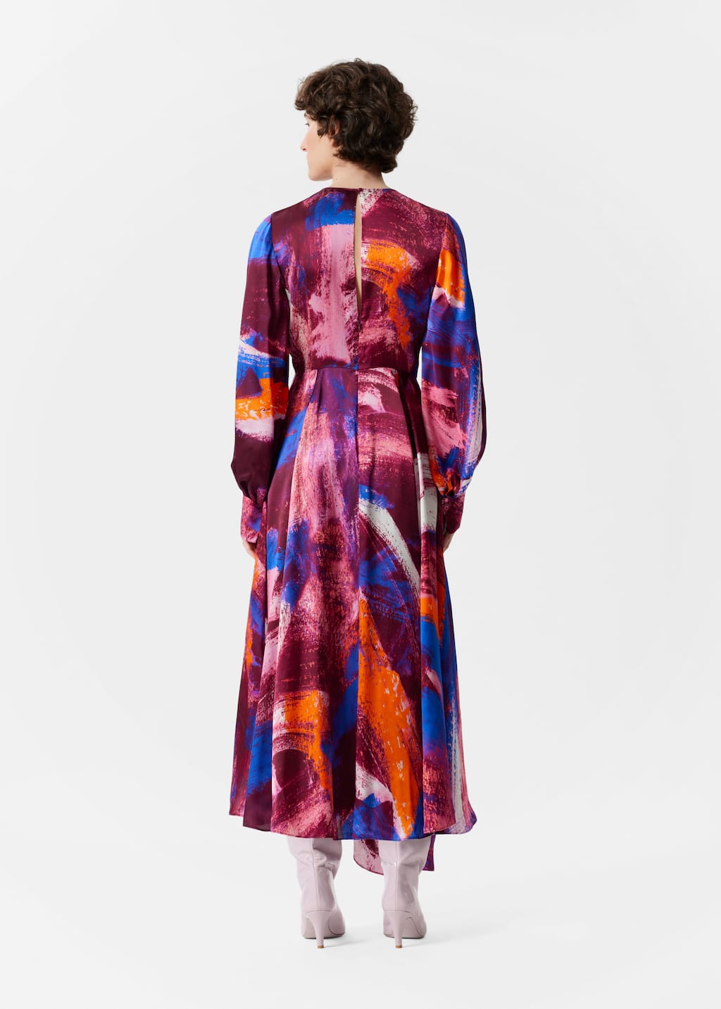 Image of Bedrucktes Maxikleid aus Seide