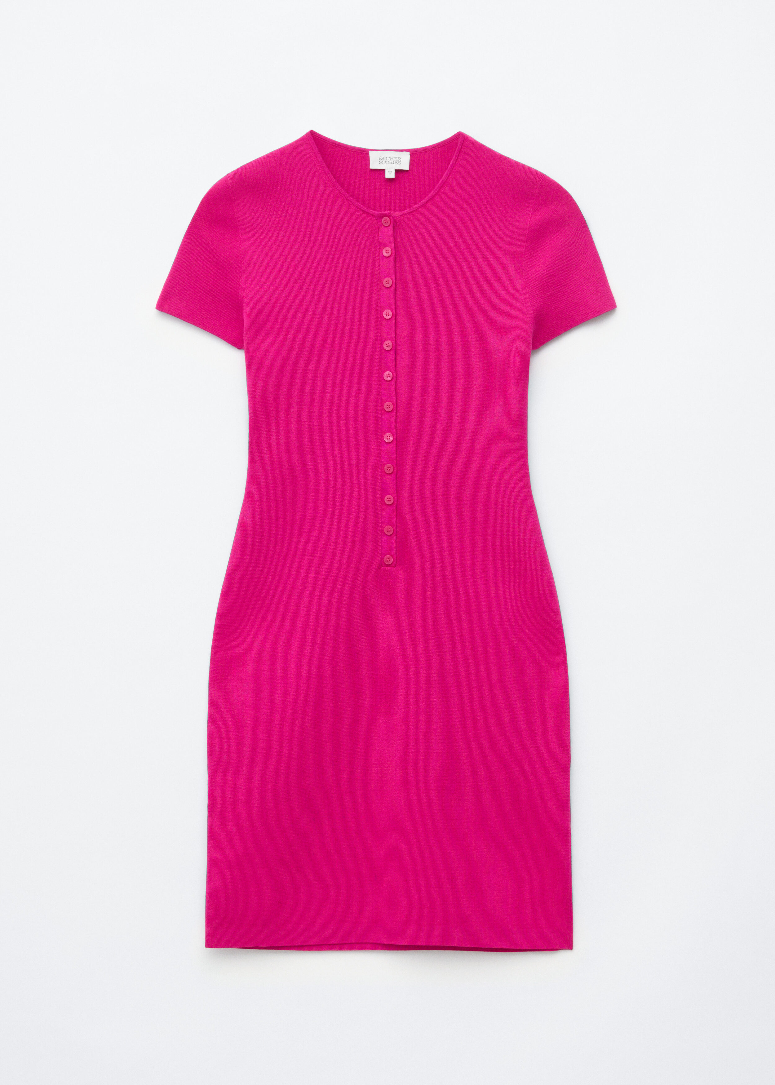 Button Placket Knit Dress